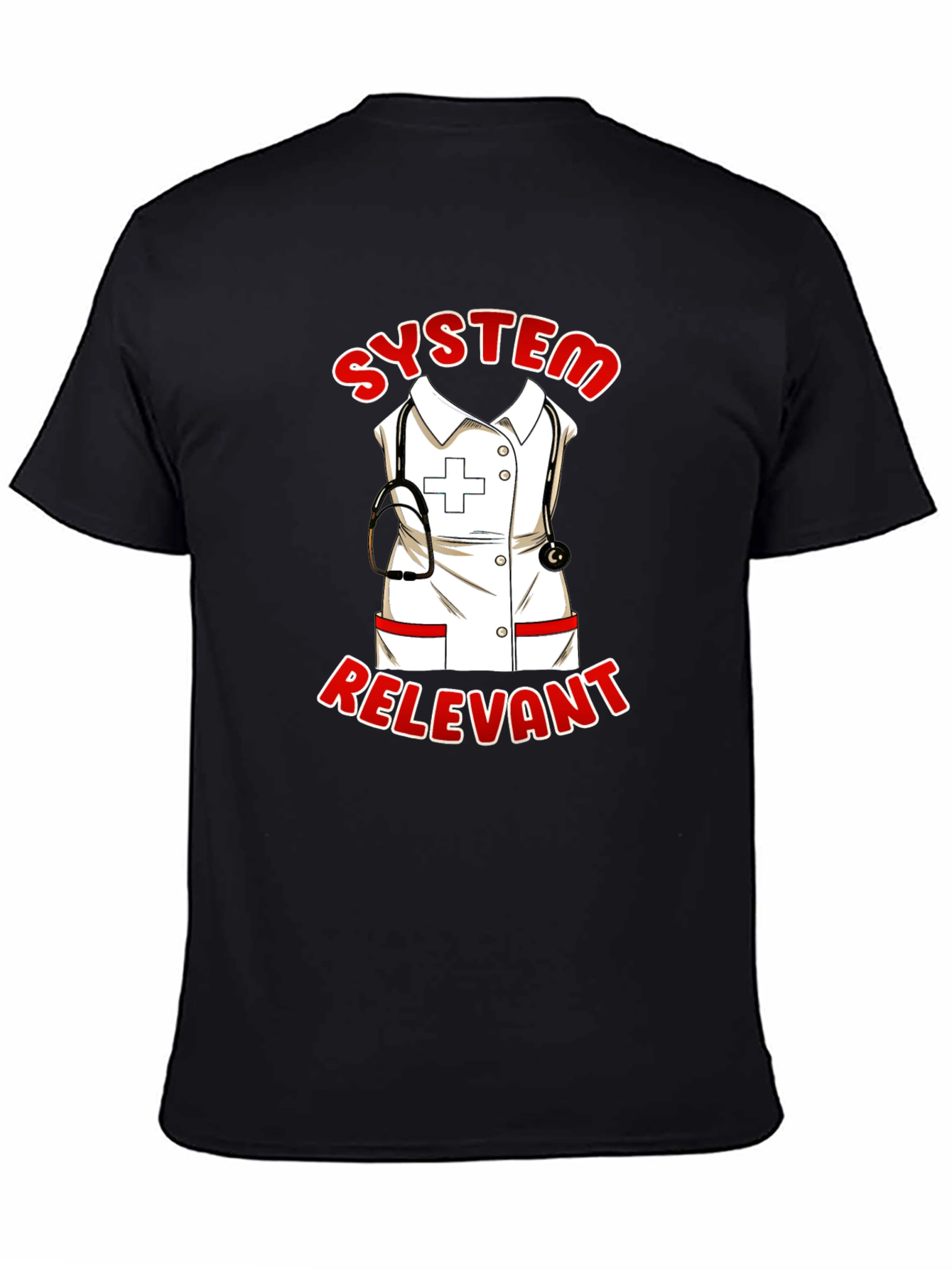 Black System Relevant Nurse T-Shirt - Black view 4