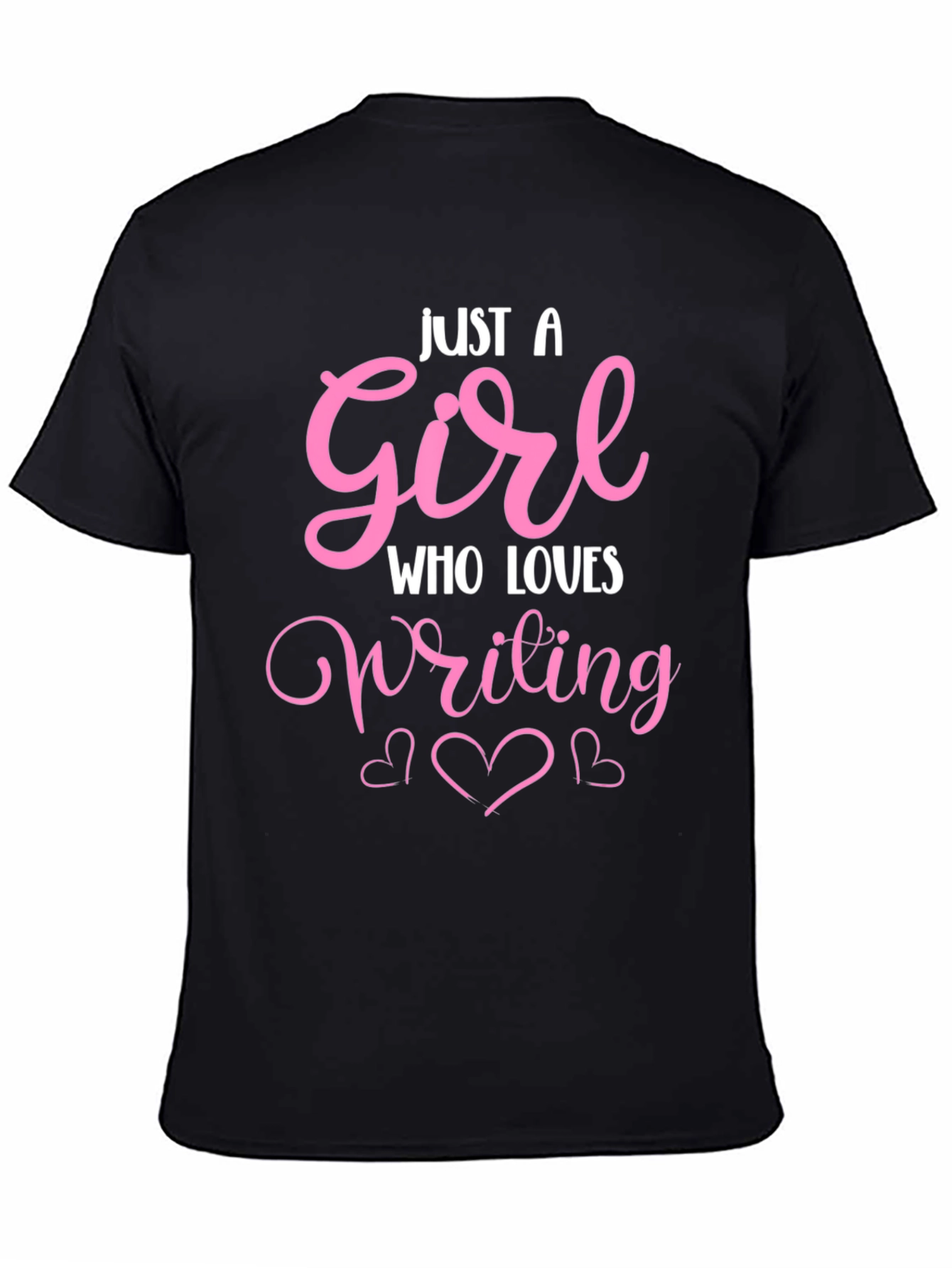 Black Just a Girl Who Loves Writing T-Shirt view 4