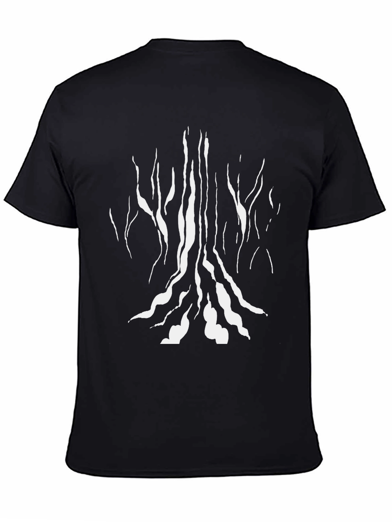 Black Abstract Tree Design Black T-Shirt view 4
