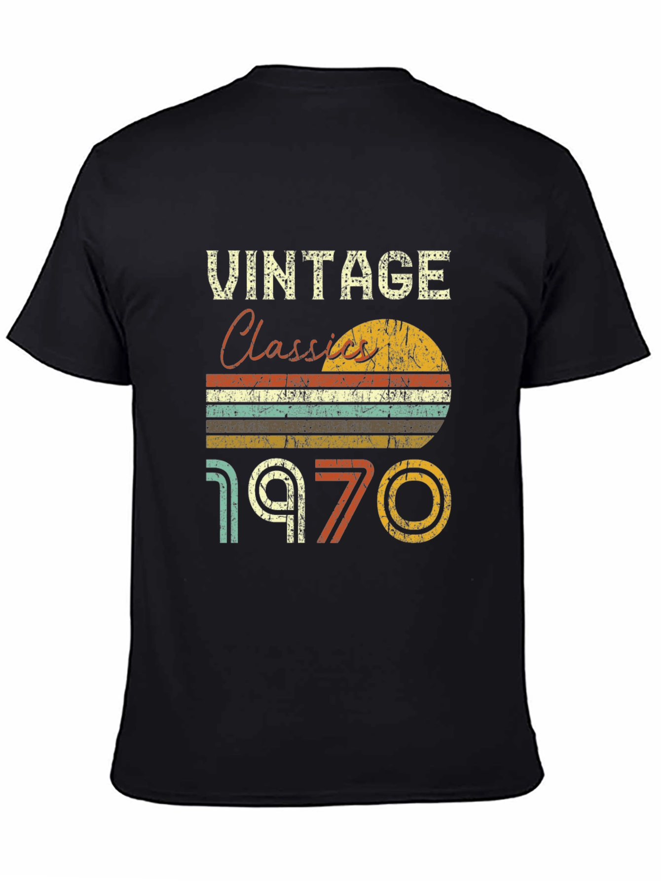 Black Vintage Classics 1970 Retro T-Shirt view 4
