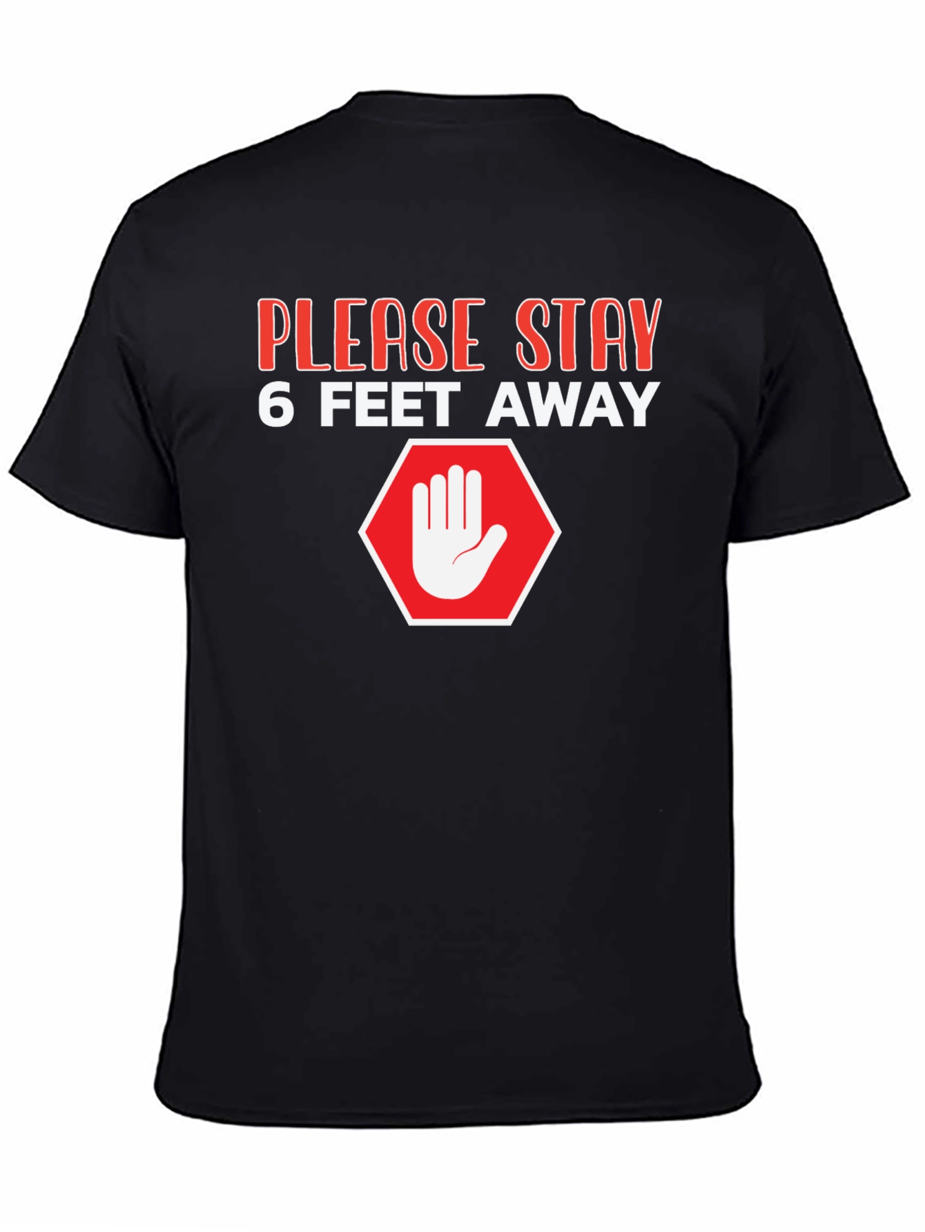 Black Stay Away Graphic Tee - Social Distancing T-Shirt view 4