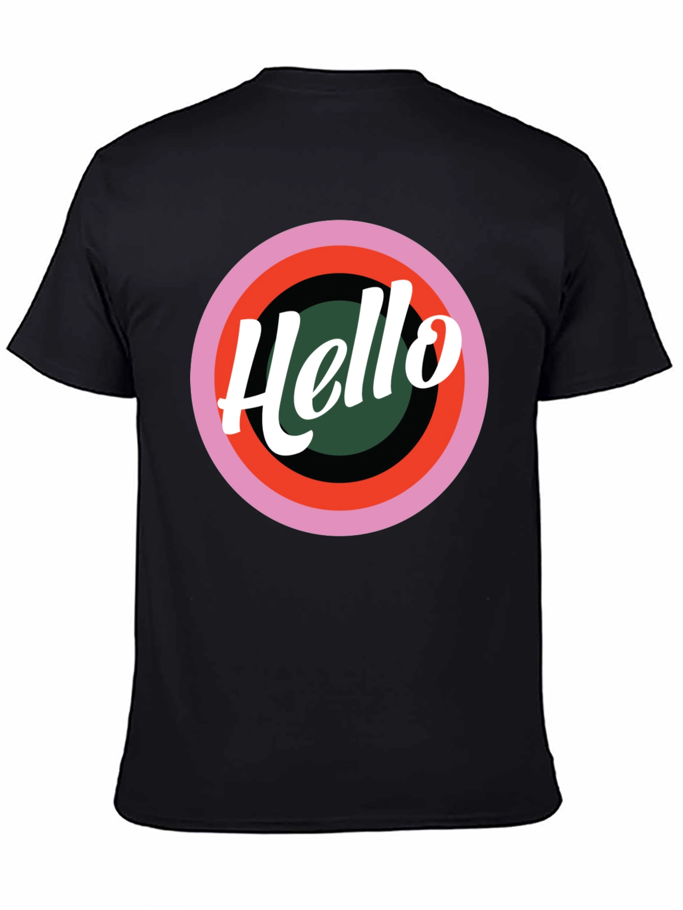 Black Hello Retro Graphic Tee - Stylish Casual T-Shirt view 4