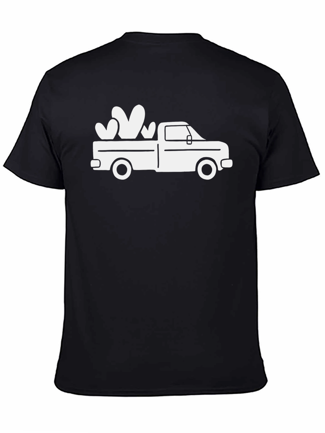 Black Truck Hearts Graphic T-Shirt view 4
