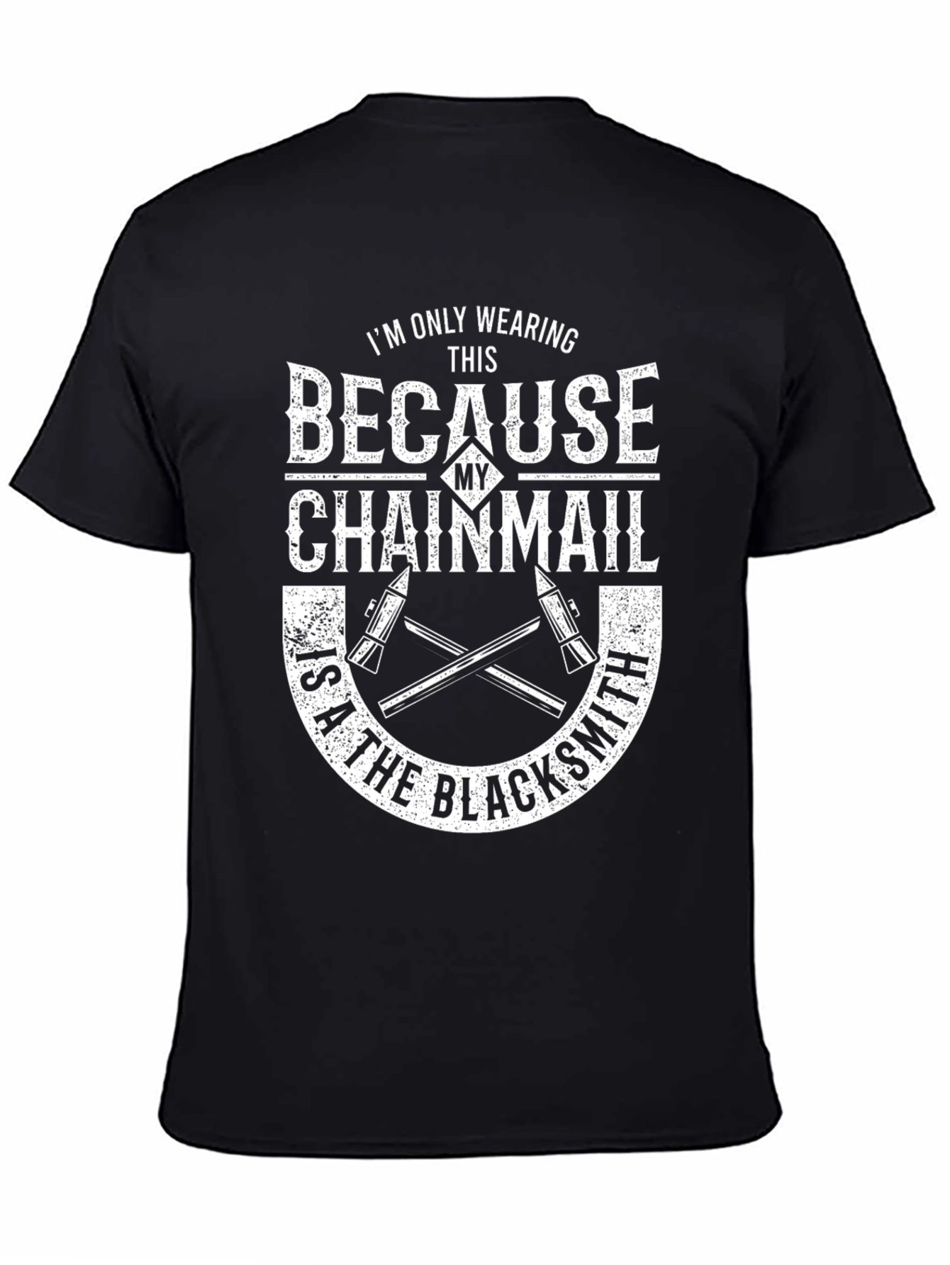 Black Blacksmith Chainmail Graphic Tee view 4