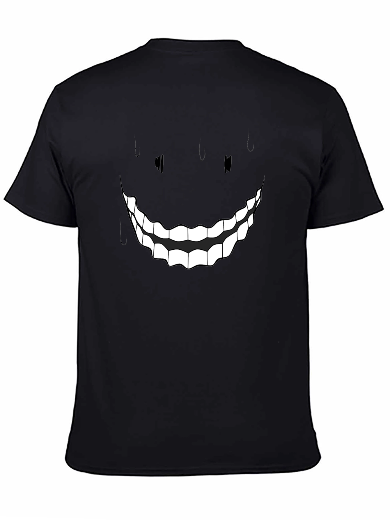 Black Men's Black Smiley Face Graphic Tee view 4