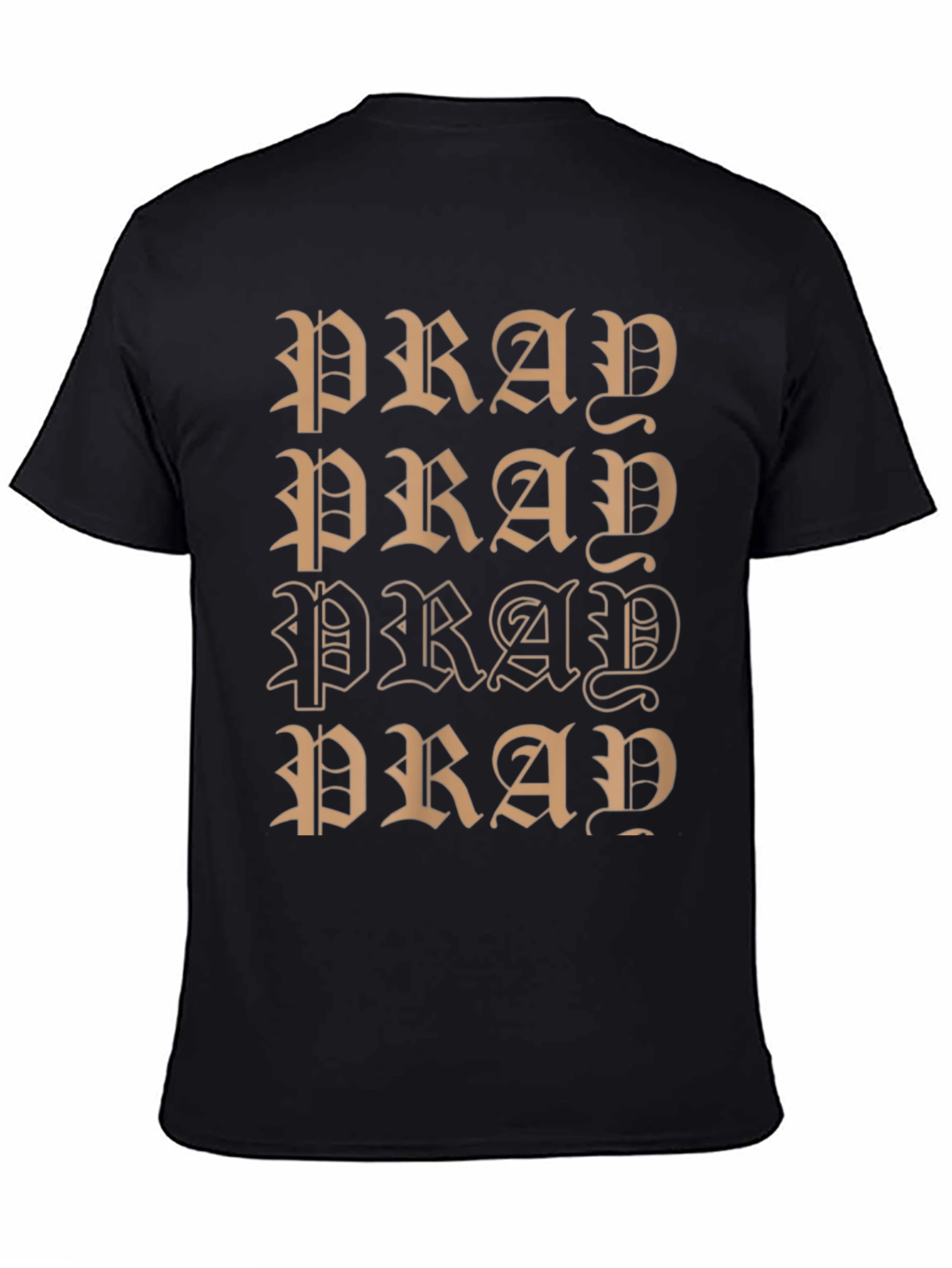 Black Pray Graphic Black T-Shirt view 4