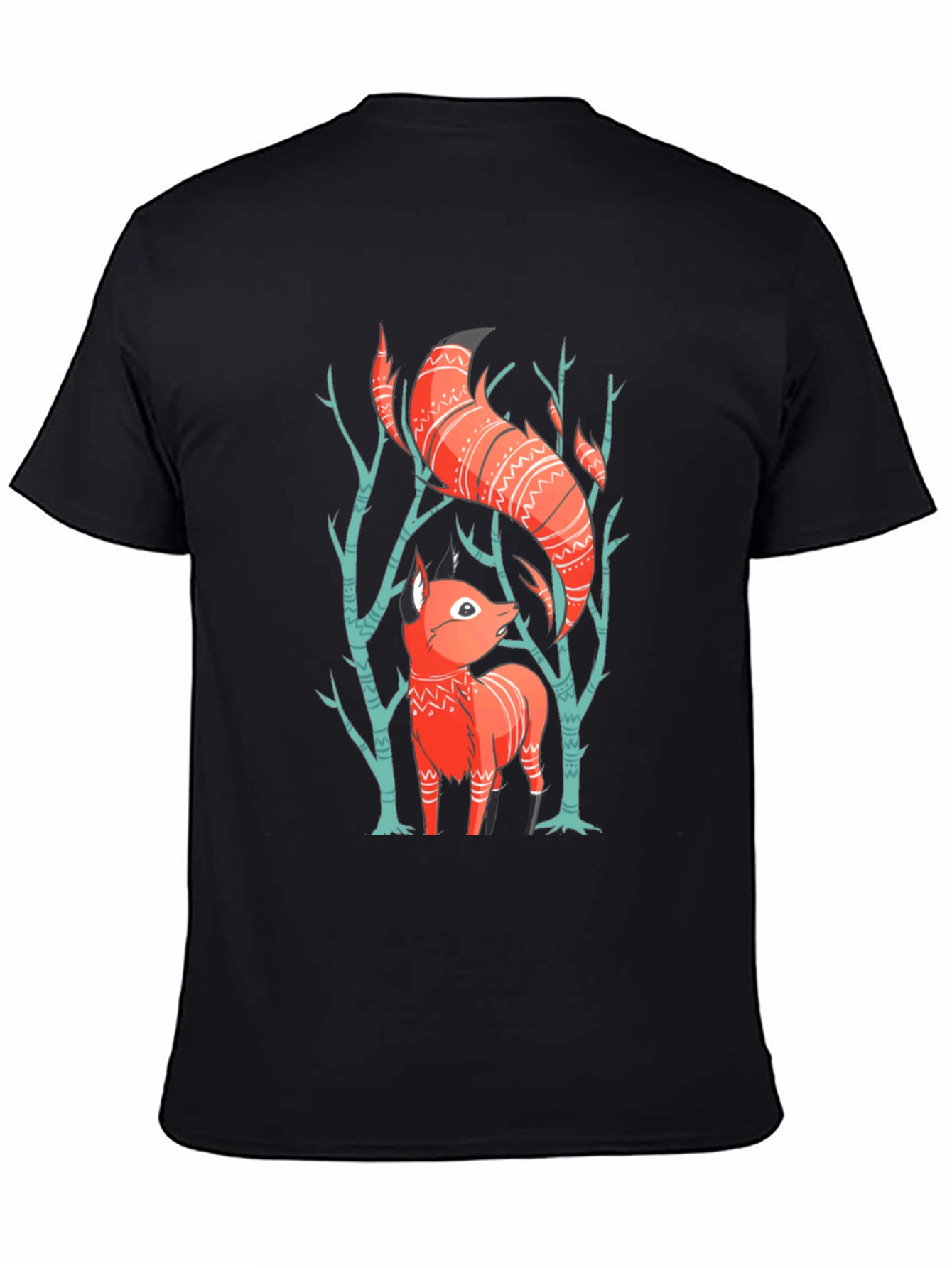 Black Fox Graphic Tee - Forest Animal Shirt view 4