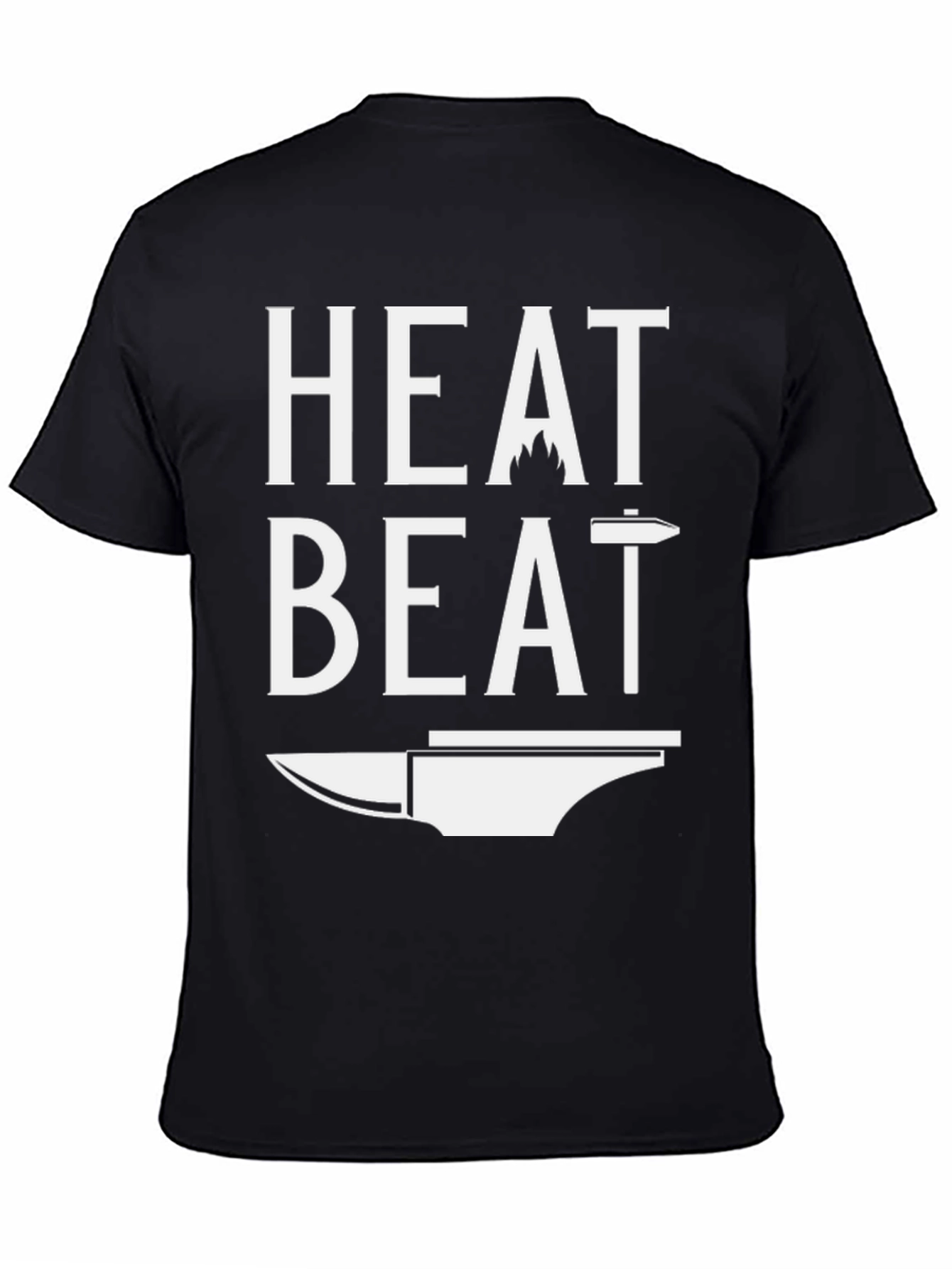 Black Heat Beat Blacksmith T-Shirt - Gift for Metal Workers view 4