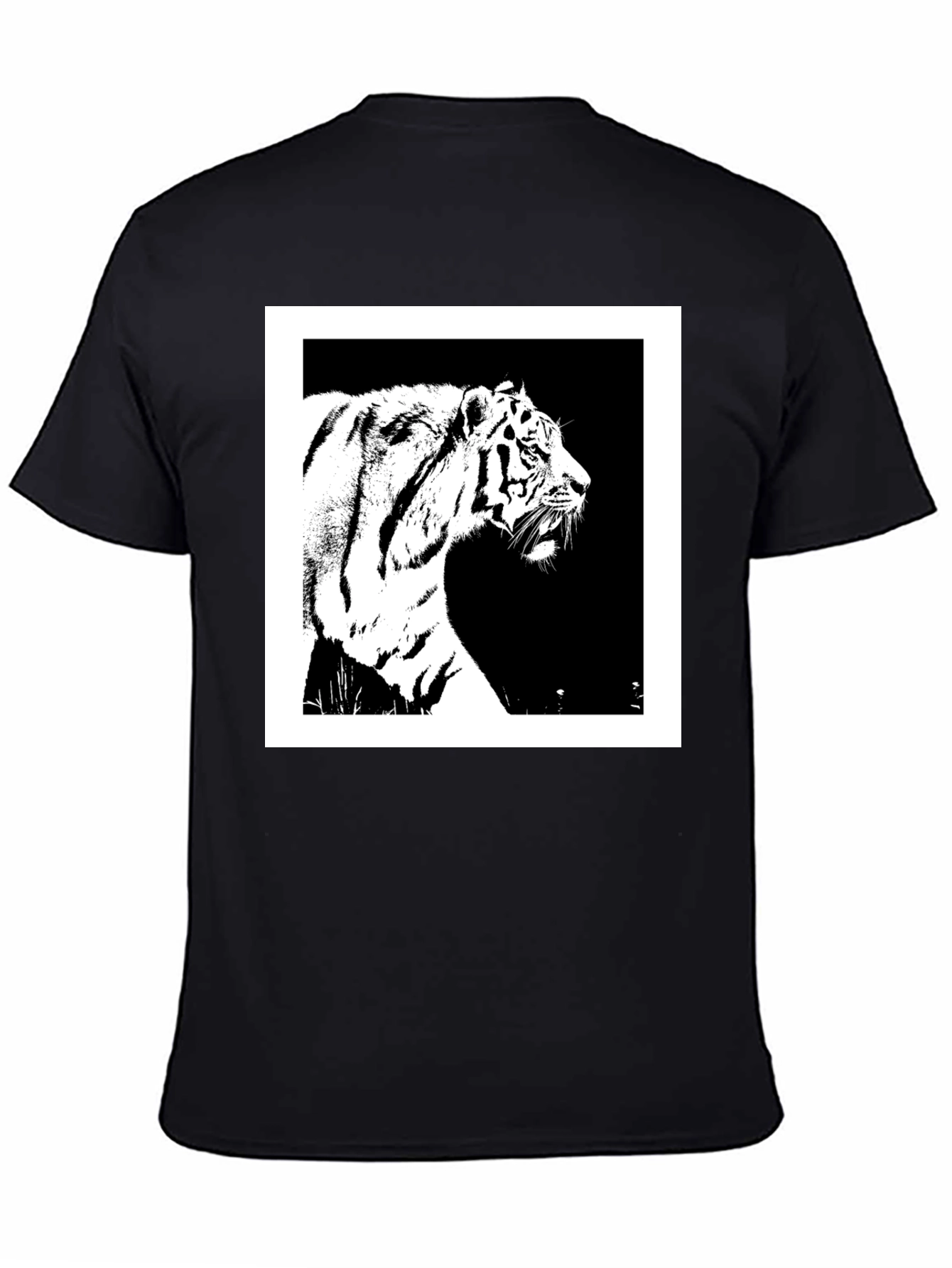 Black Tiger Graphic Tee - Black Cotton Shirt view 4