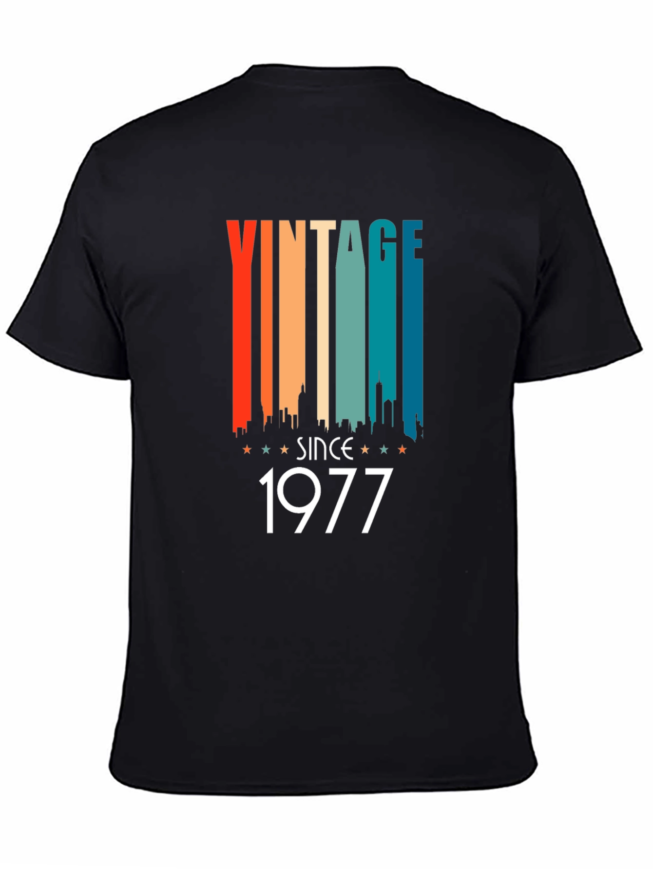 Black Vintage Since 1977 Retro Style T-Shirt view 4