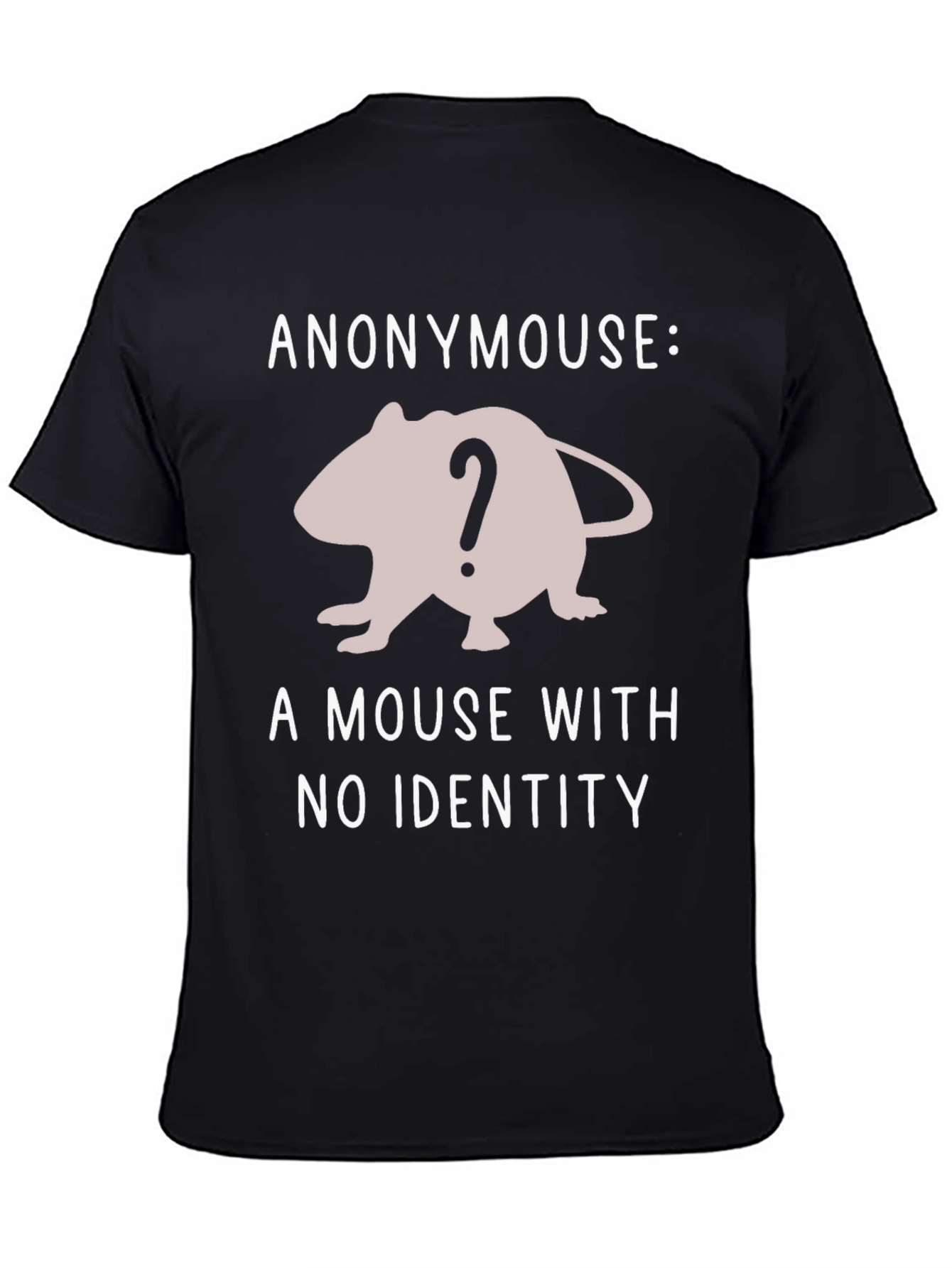 Black Anonymouse T-Shirt - A Mouse With No Identity view 4