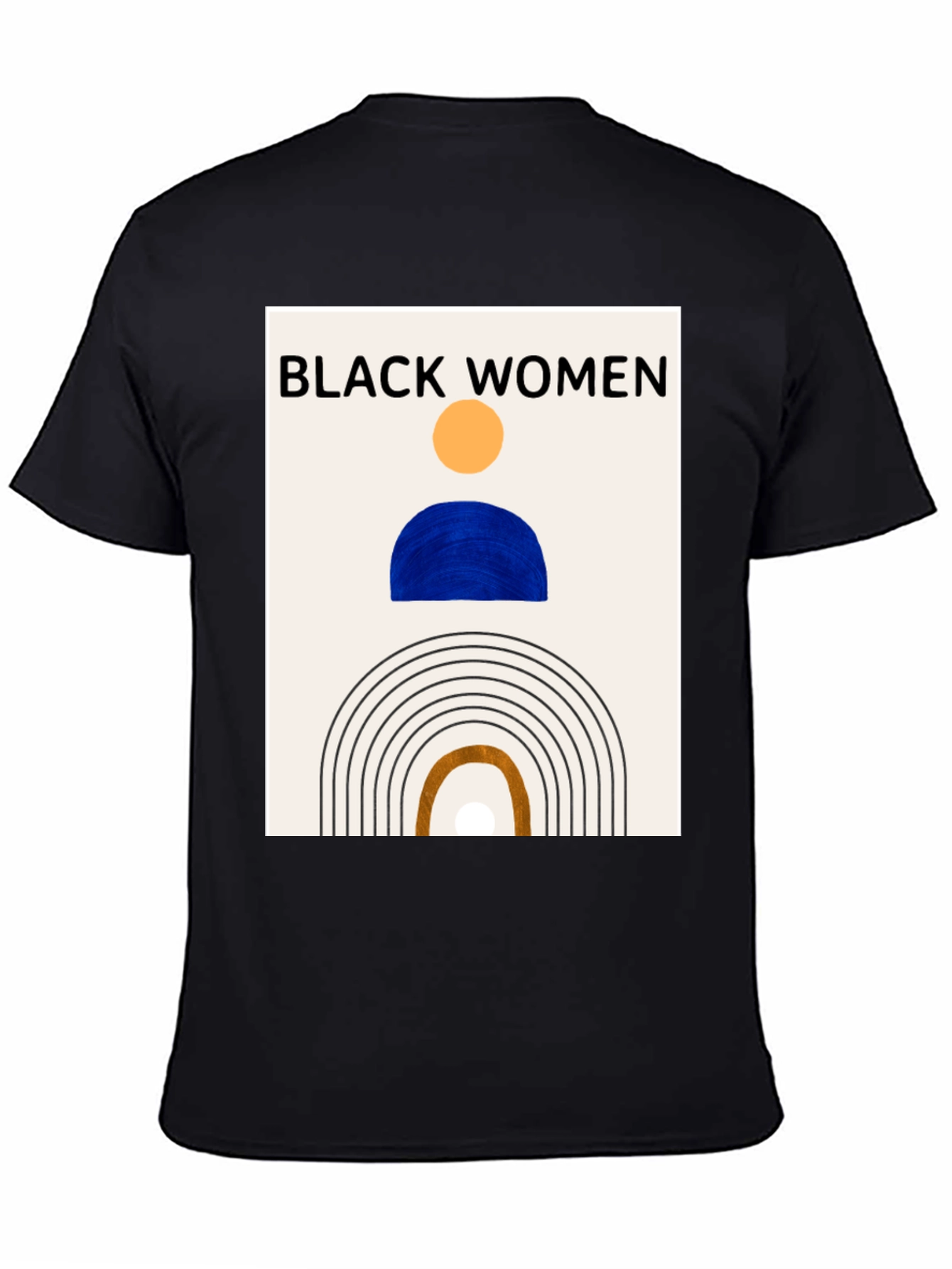 Black Black Women Graphic Tee - Modern Art T-Shirt view 4