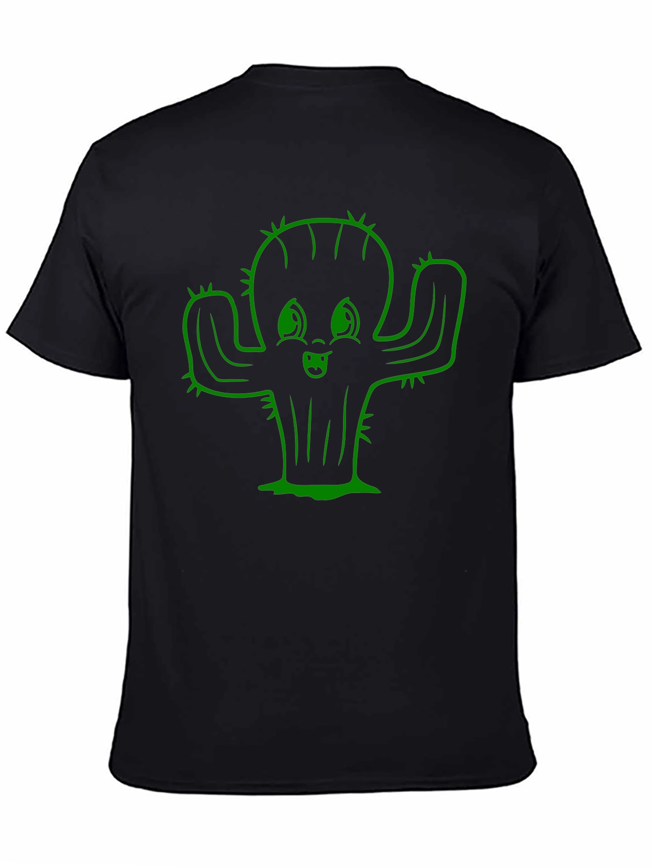 Black Cute Cactus Graphic Tee - Soft Cotton Blend view 4