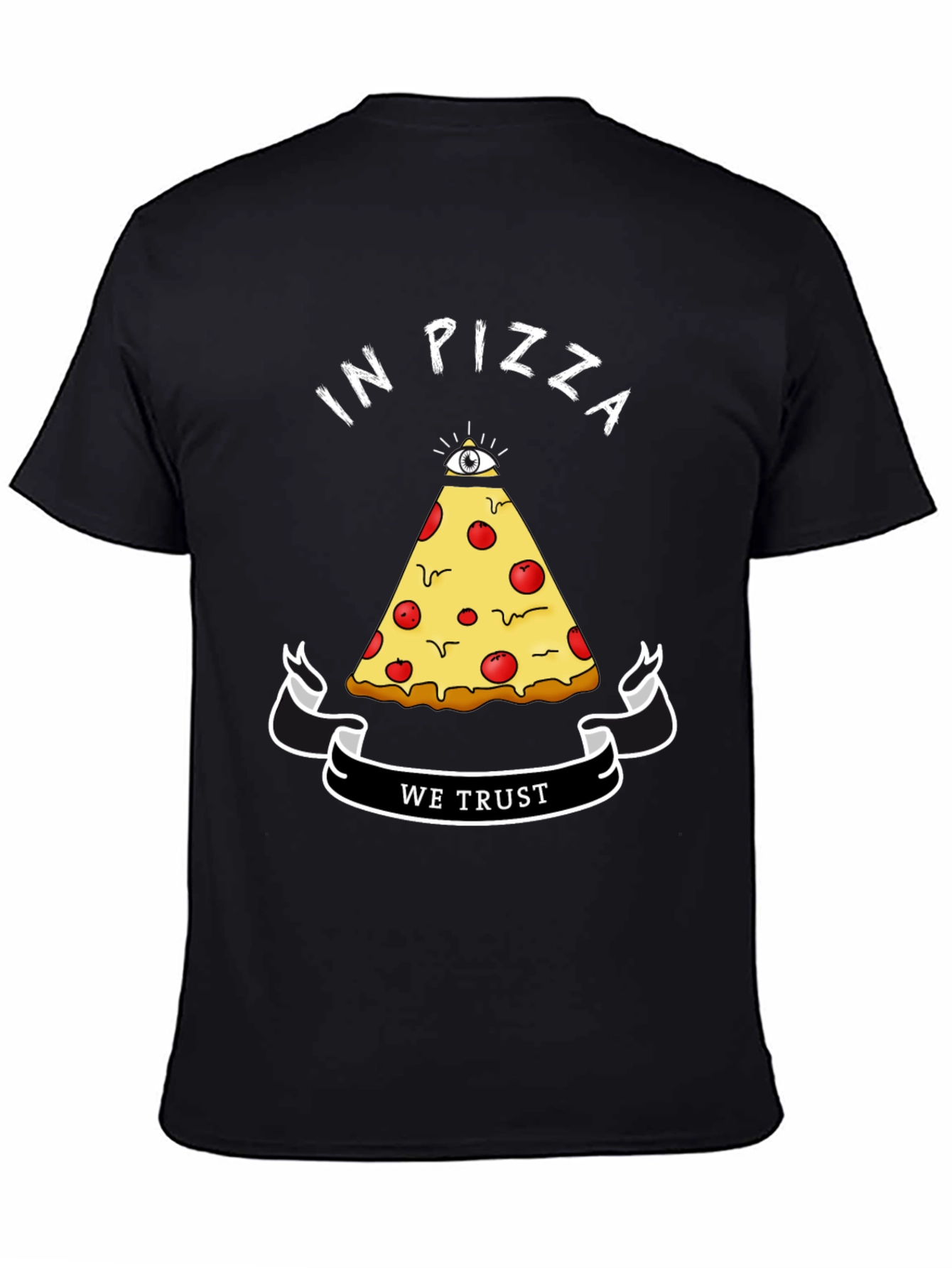 Black In Pizza We Trust Graphic T-Shirt view 4