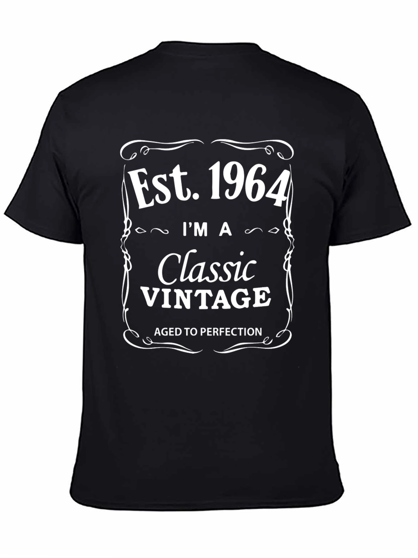 Black Est. 1964 Classic Vintage T-Shirt view 4