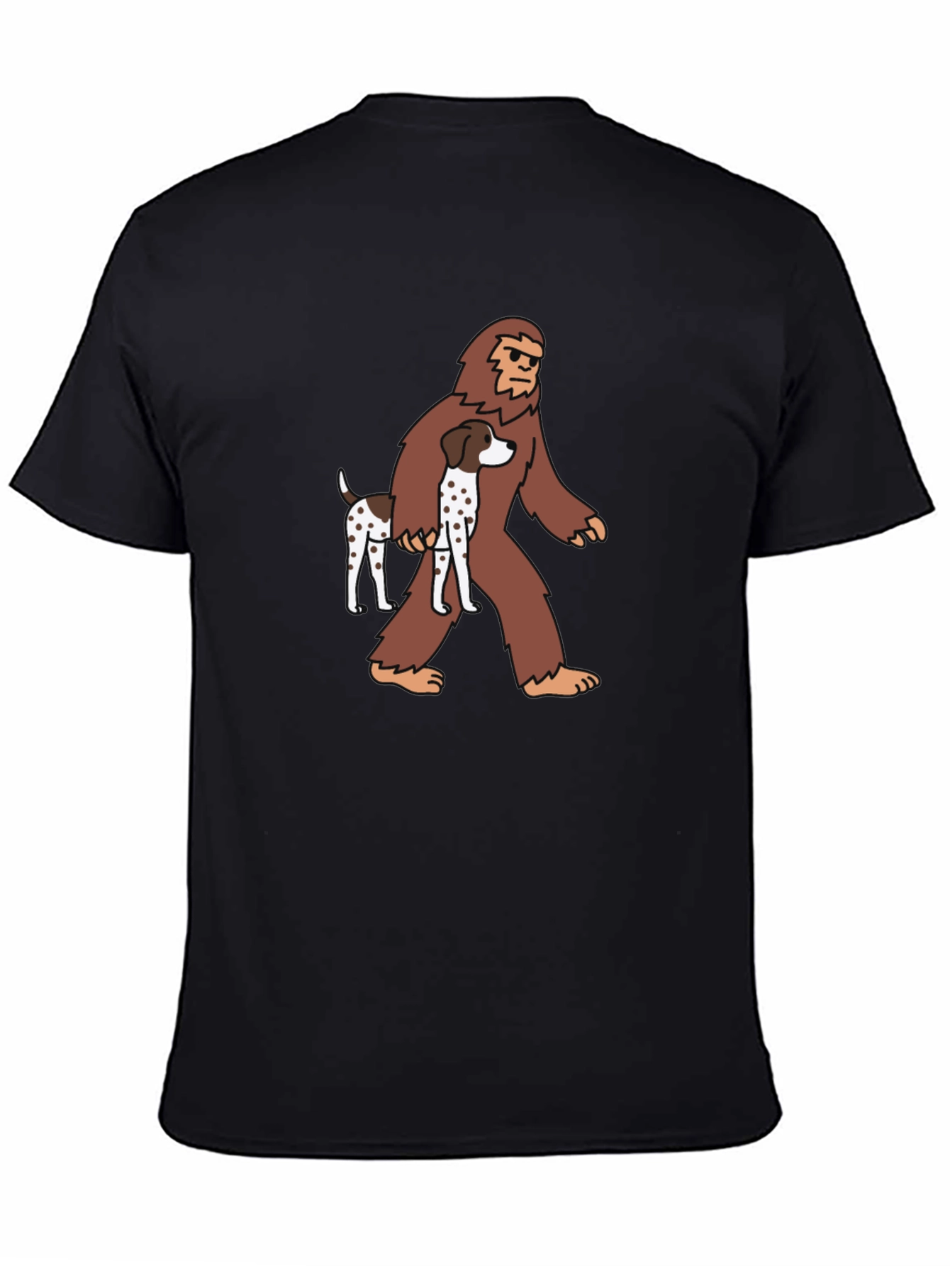 Black Bigfoot Dog T-Shirt Black Novelty Tee view 4