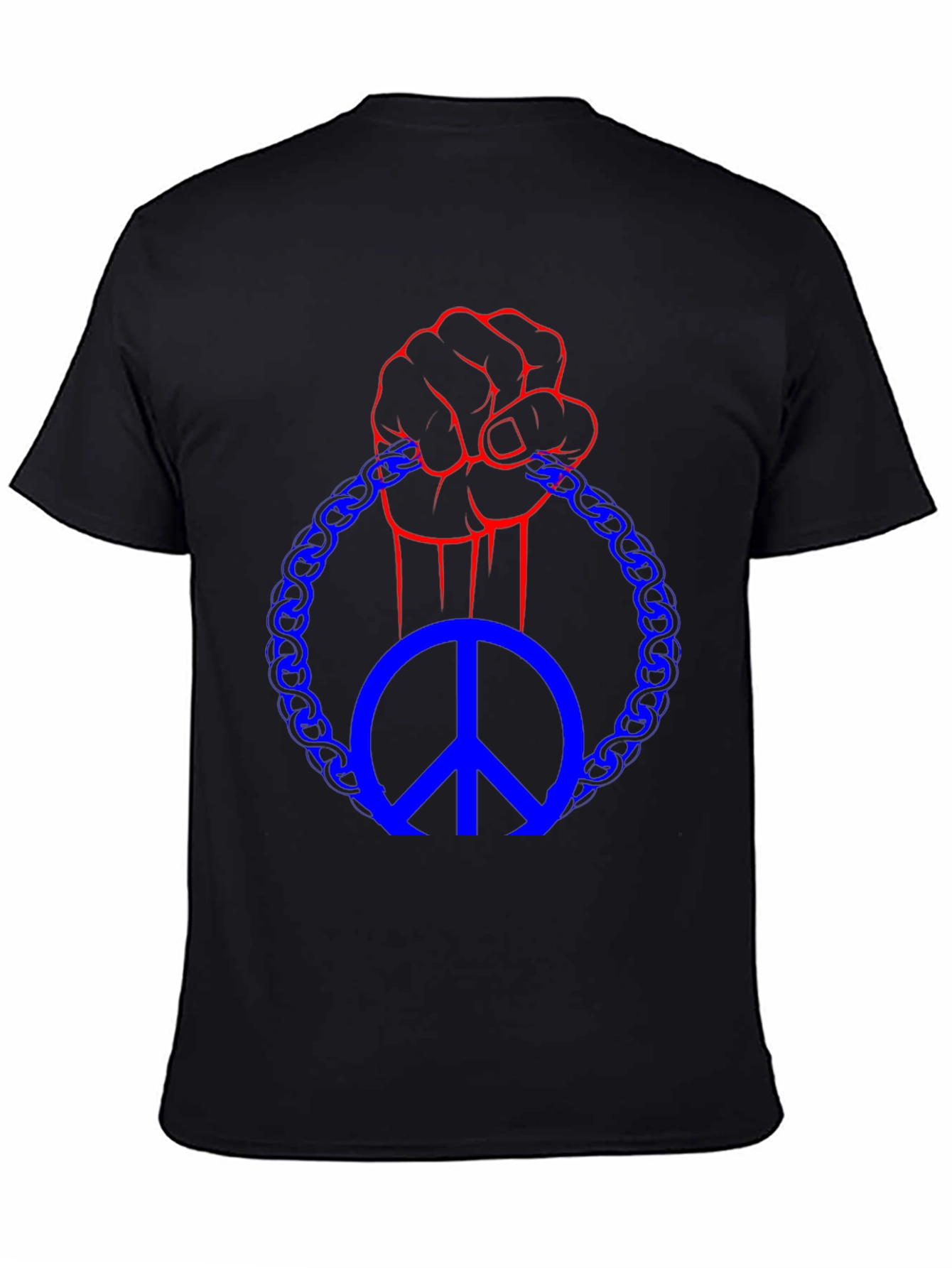 Black Peace Fist T-Shirt - Black Graphic Tee view 4
