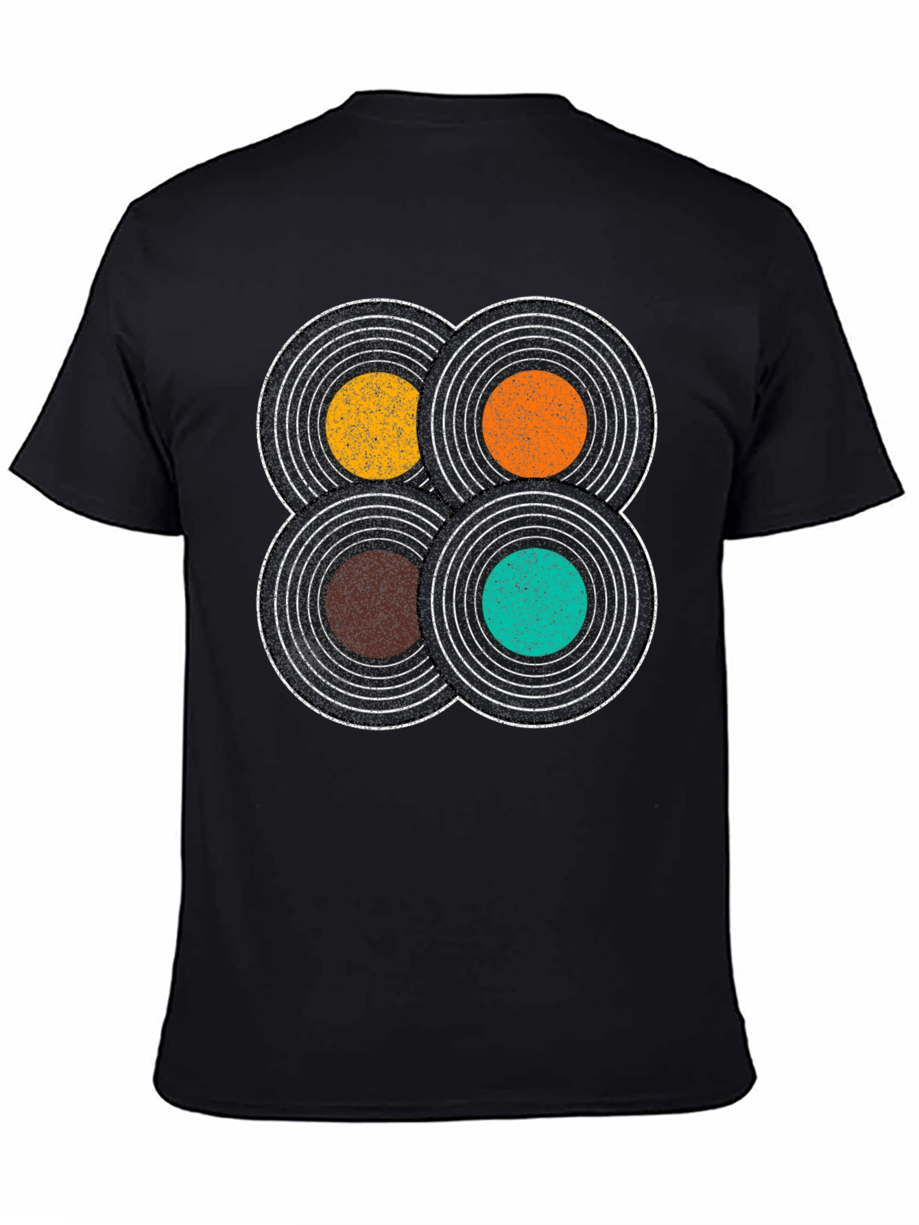 Black Retro Record T-Shirt: Vintage Vinyl Design Tee view 4