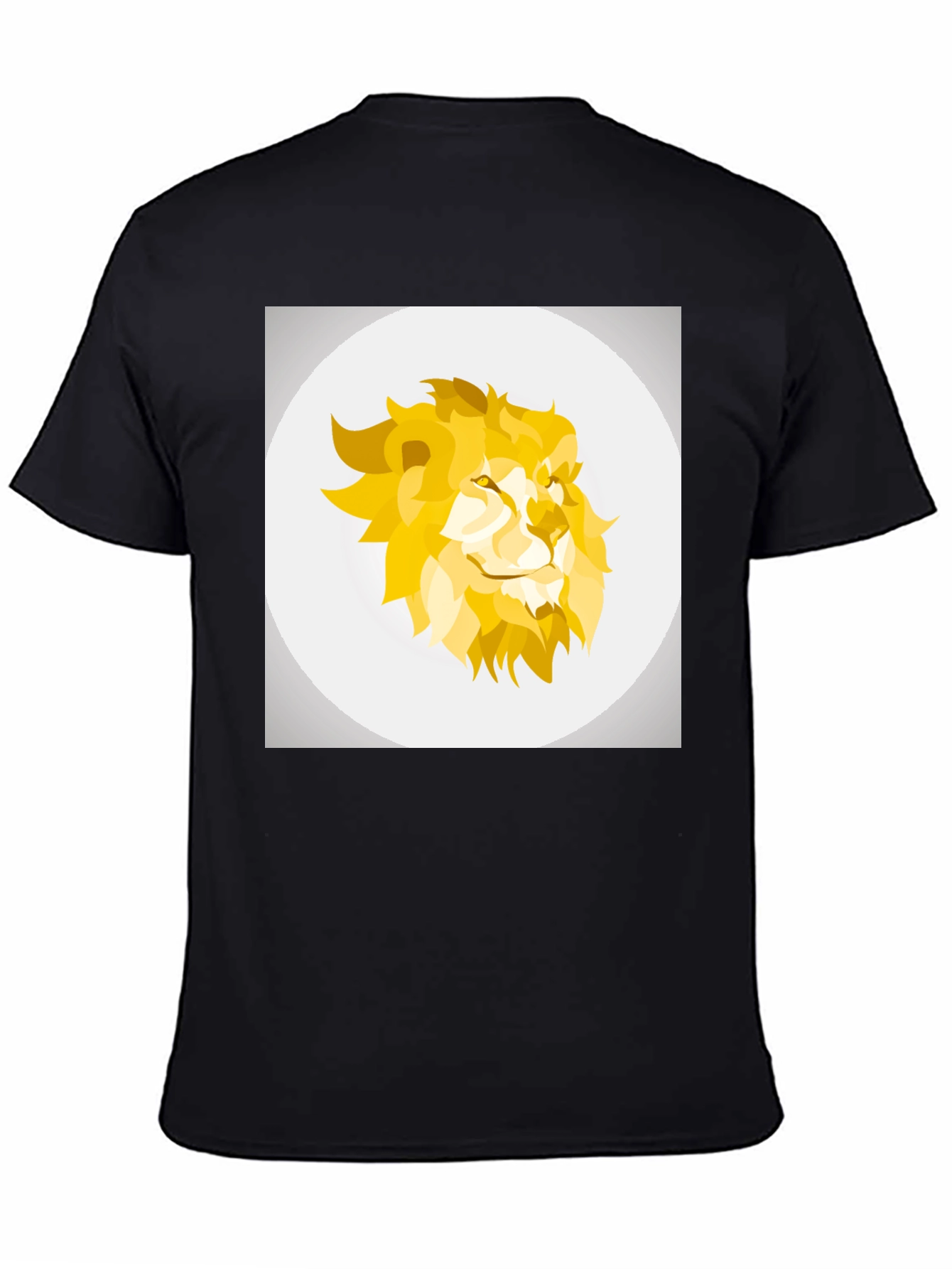 Black Geometric Lion Head Graphic Tee - Black view 4