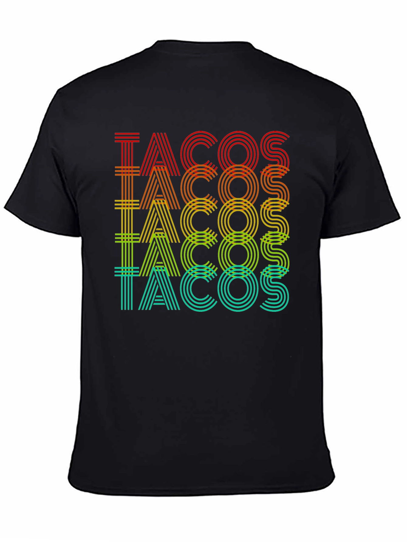Black Tacos Graphic Print Crew Neck T-Shirt view 4