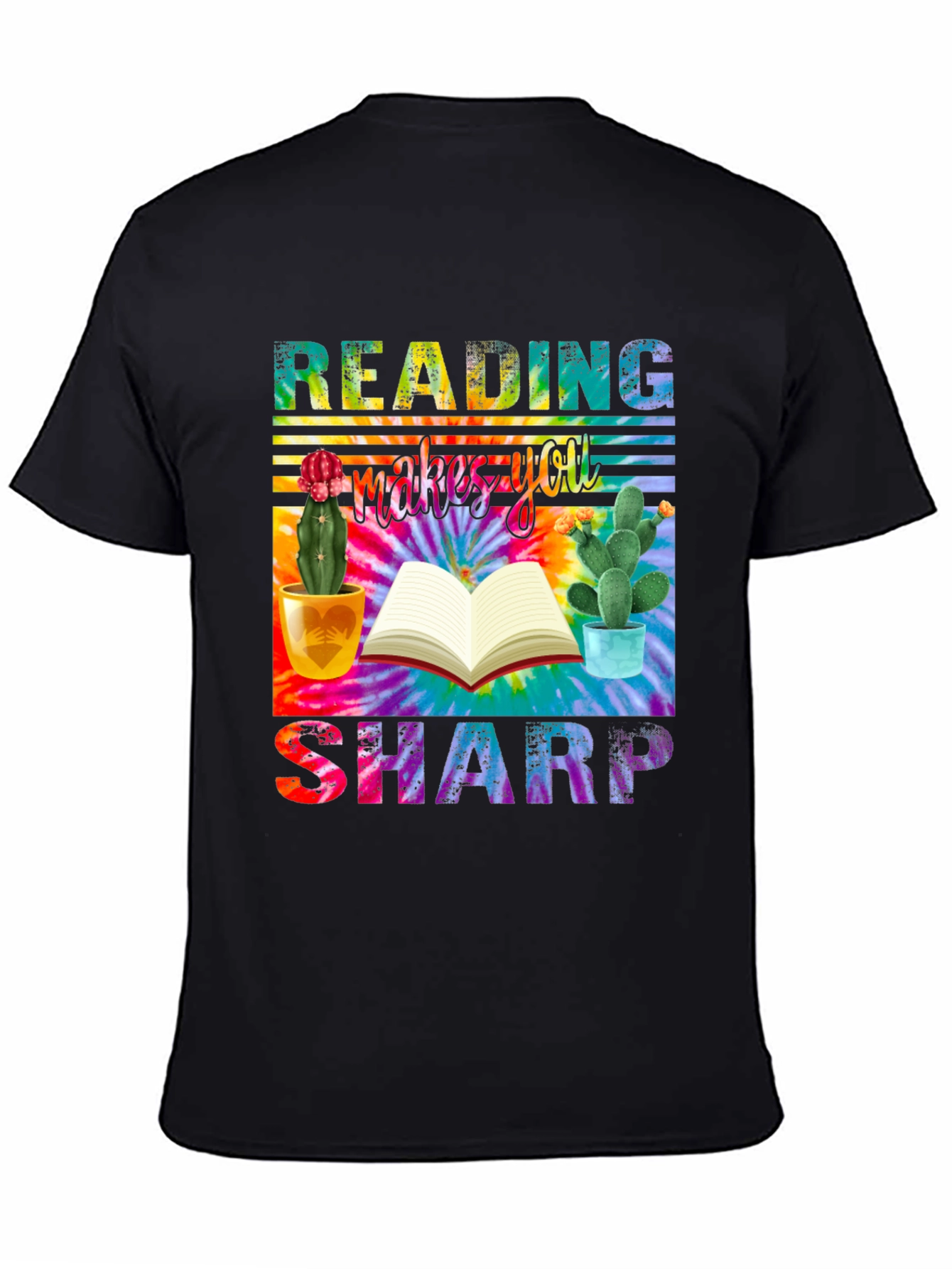 Black Reading Makes You Sharp T-Shirt view 4