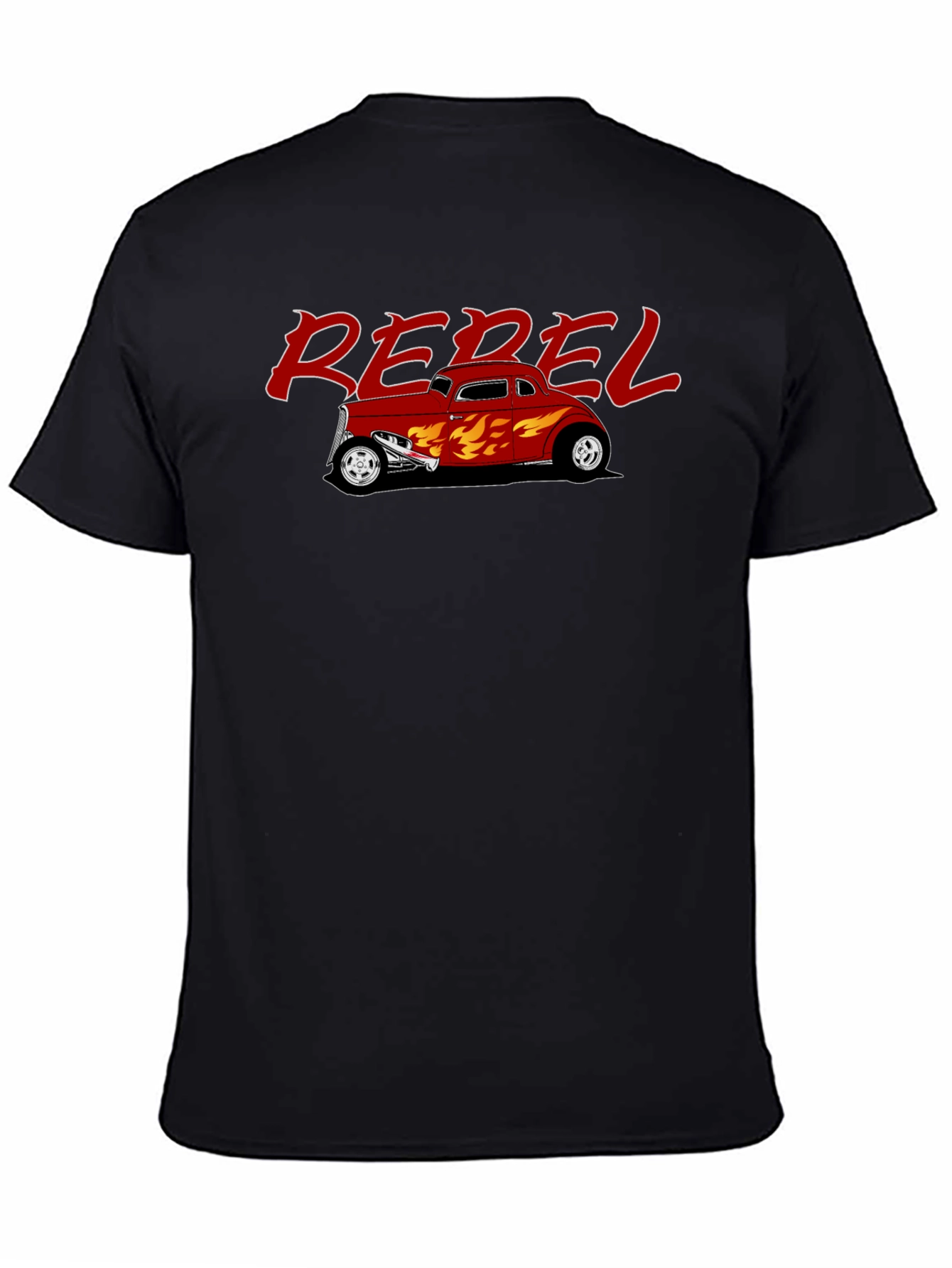Black Rebel Hot Rod Flames Graphic T-Shirt view 4