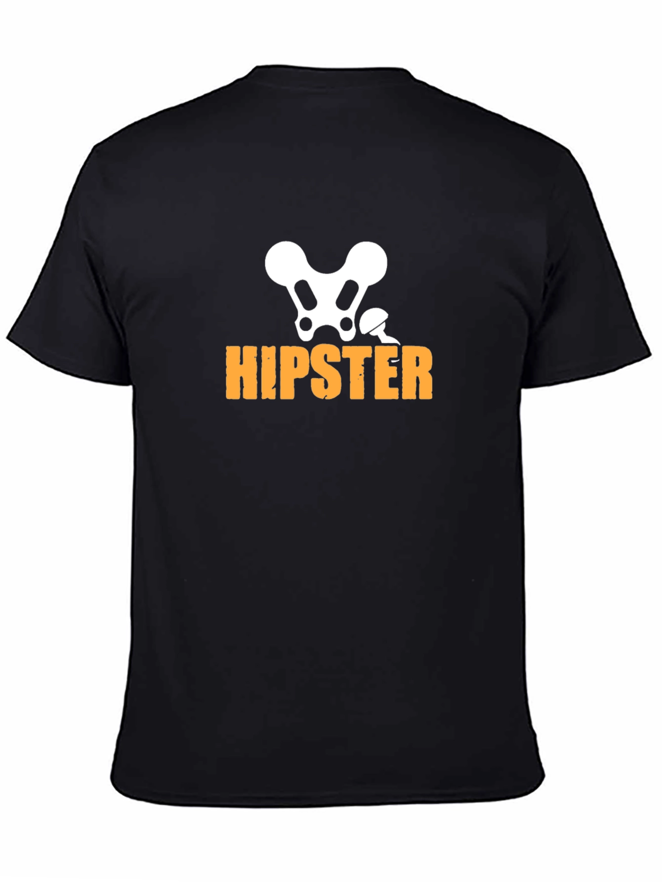 Black Hipster Skeleton Graphic T-Shirt - Funny & Stylish view 4