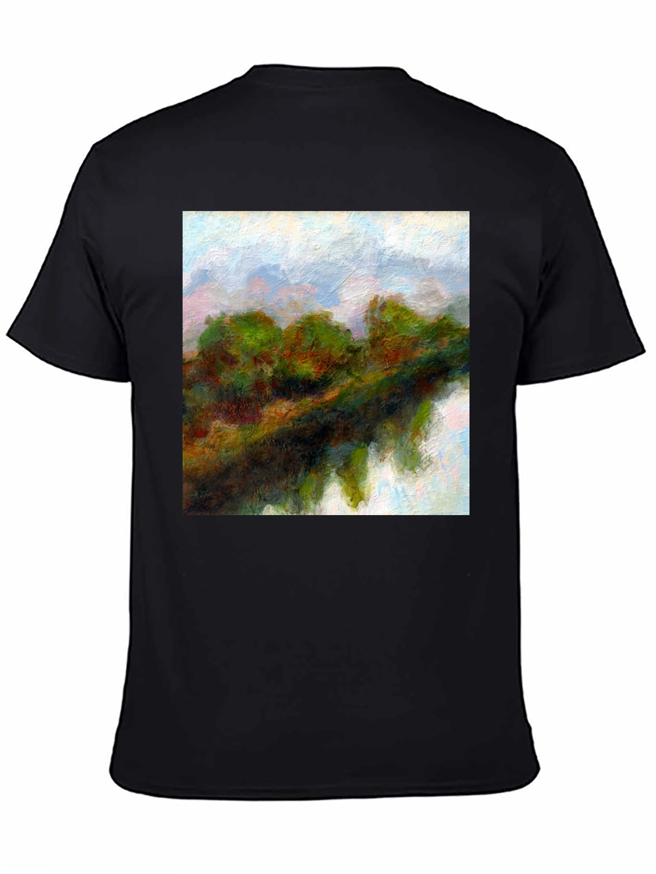 Black Abstract Landscape Graphic Tee view 4