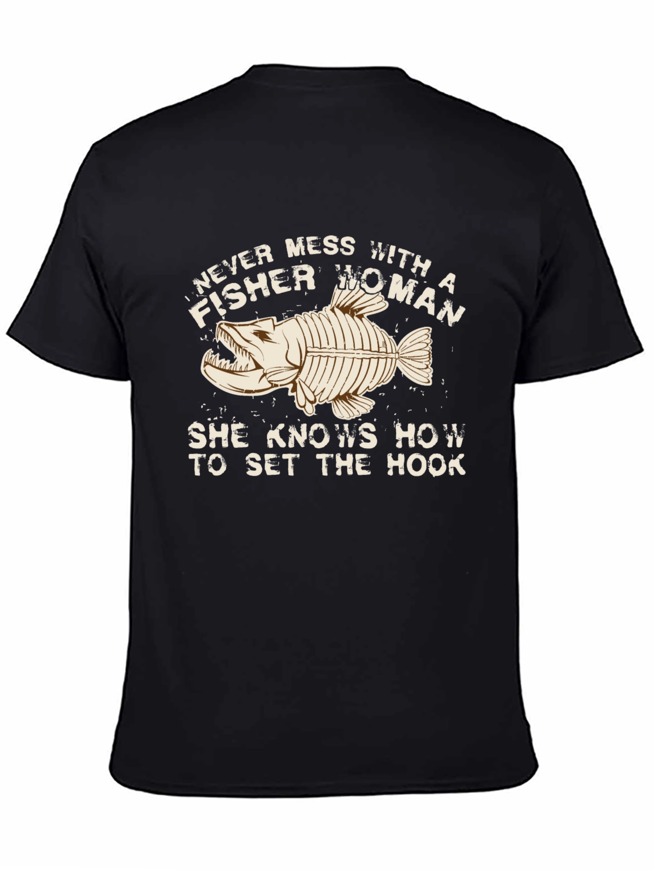 Black Fisher Woman T-Shirt - Set The Hook view 4