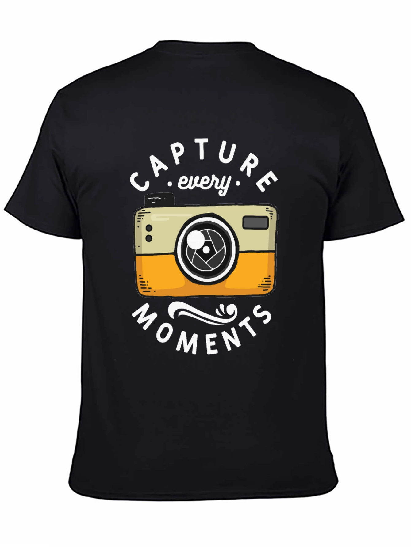 Black Capture Every Moment Camera Graphic T-Shirt view 4