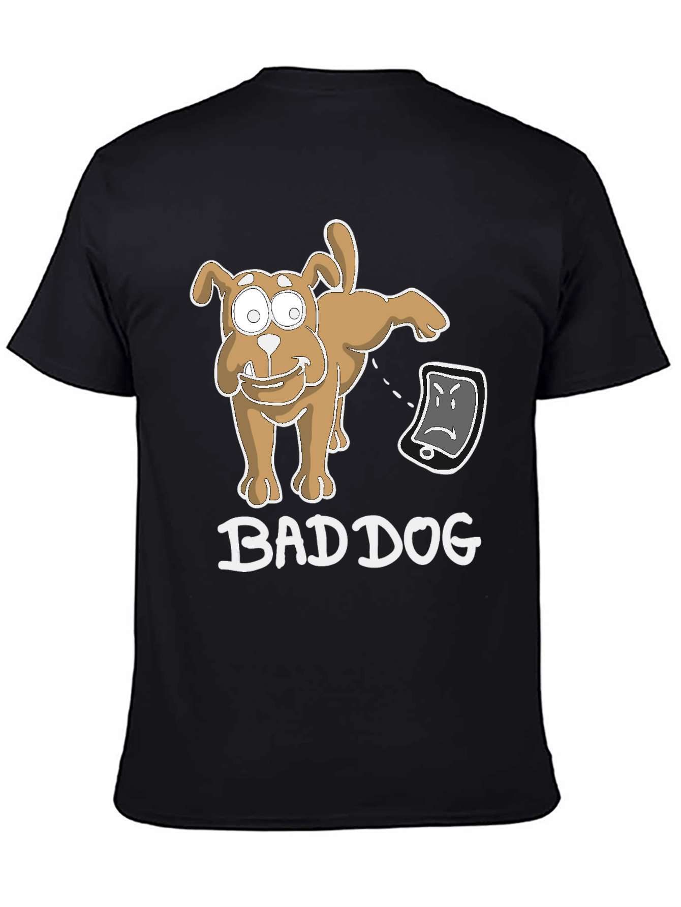 Black Bad Dog Funny T-Shirt view 4