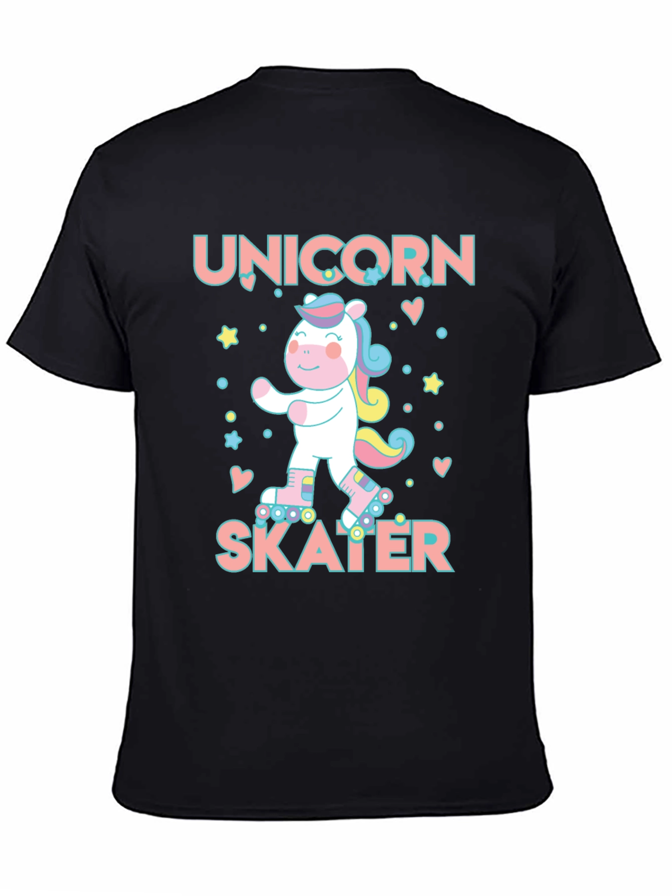 Black Unicorn Skater Graphic Tee - Black T-Shirt view 4