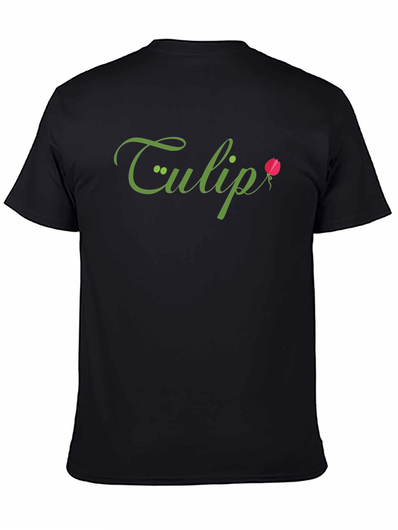 Black Tulip Graphic Black T-Shirt - Soft Cotton Blend view 4