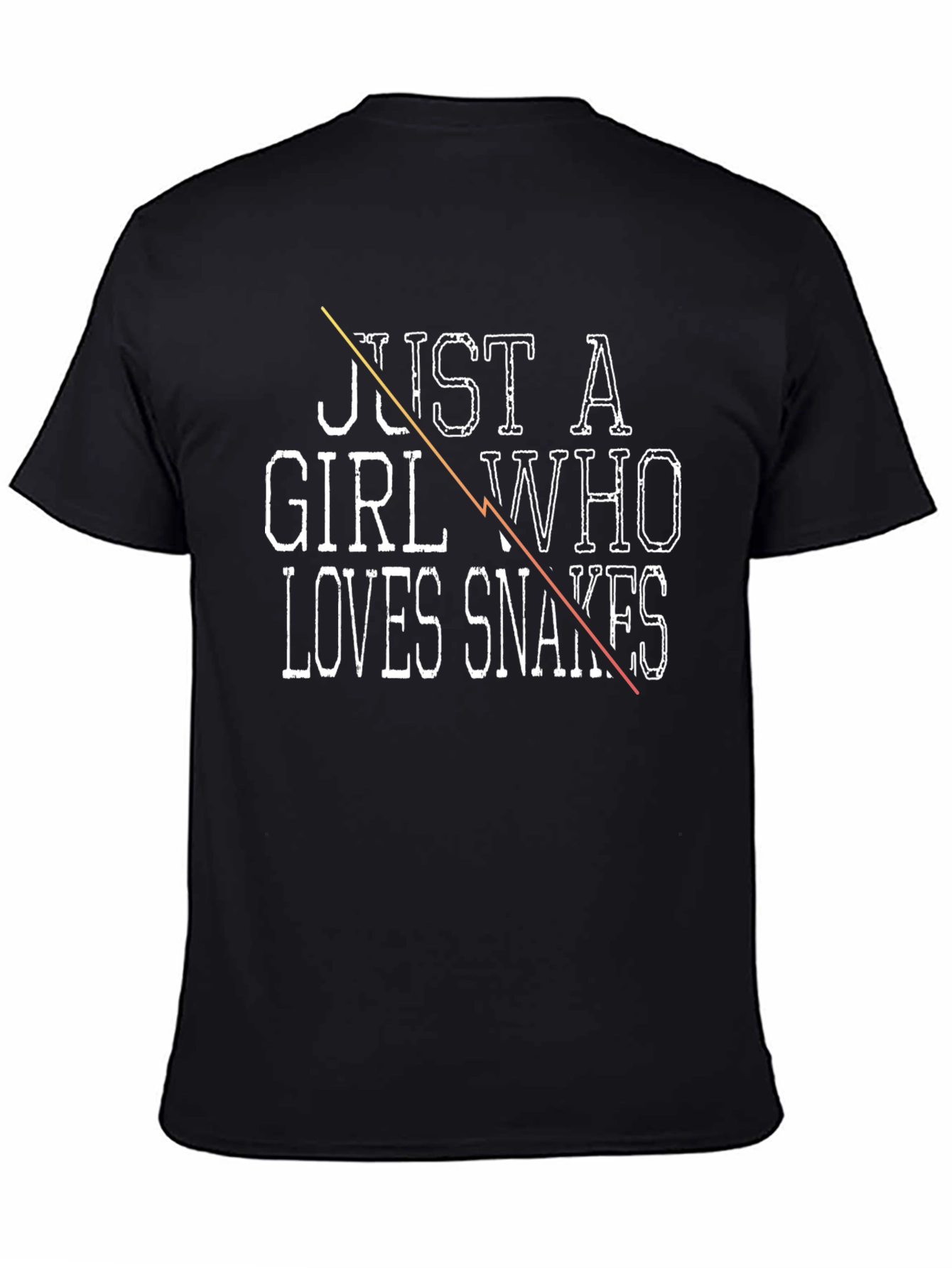 Black Just a Girl Who Loves Snakes T-Shirt view 4