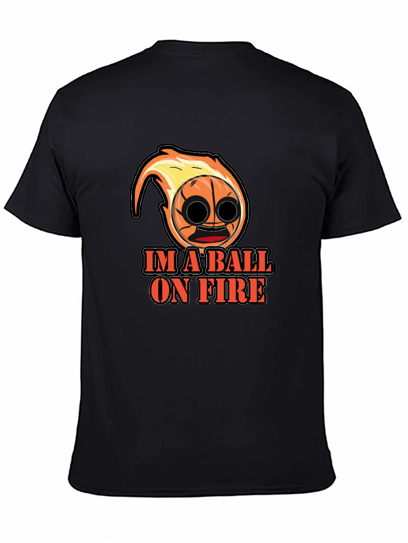 Black Im a Ball On Fire Graphic Tee - Black Cotton Blend view 4