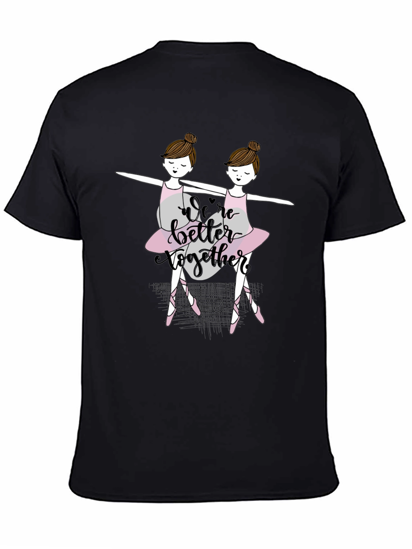 Black Ballerina Twin Dance Graphic T-Shirt view 4