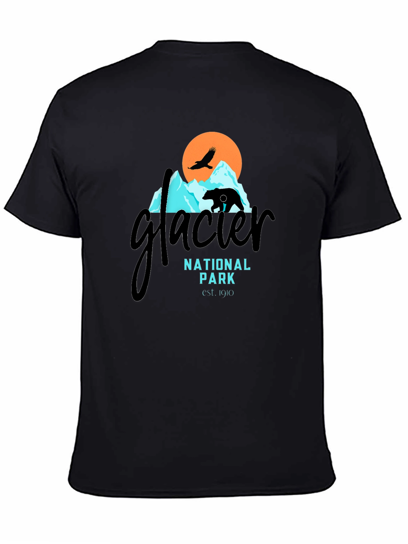Black Glacier National Park Black T-Shirt view 4