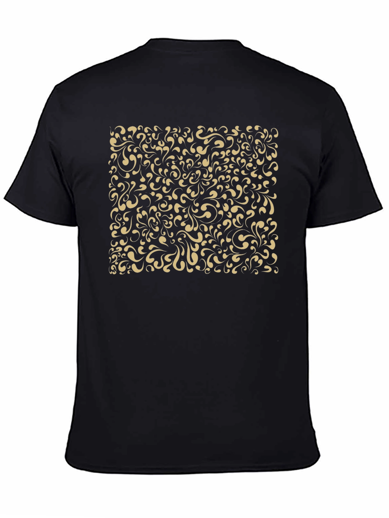 Black Patterned Graphic Tee - Black view 4