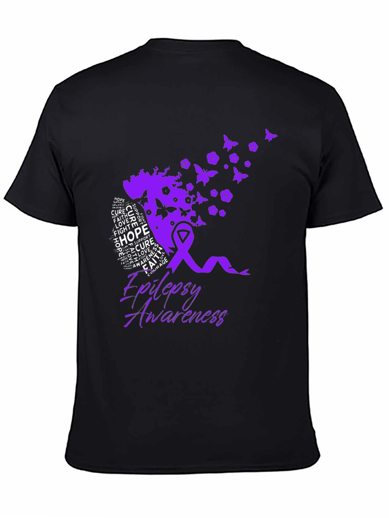 Epilepsy Awareness T-Shirt - Purple Ribbon Design - 4
