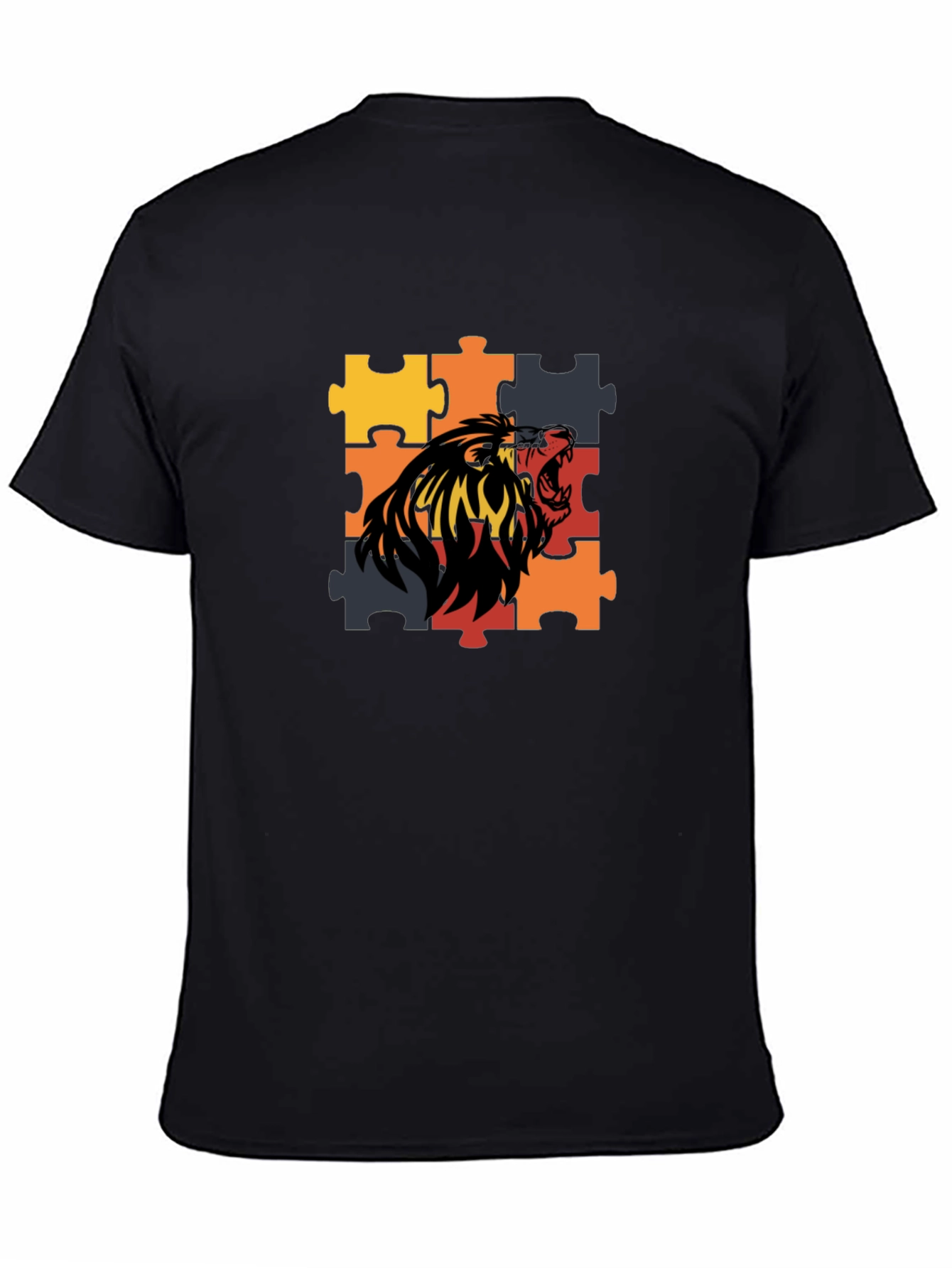 Puzzle Lion Graphic Tee - Premium Cotton Blend - 4
