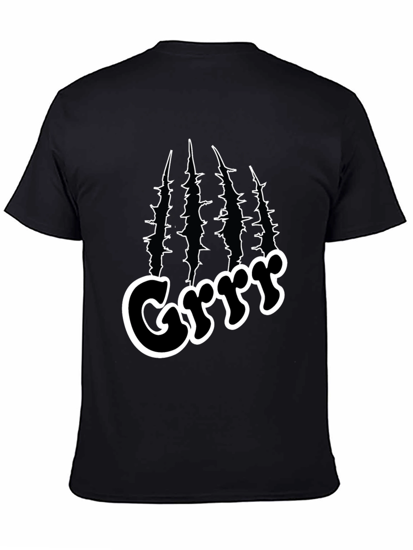 Black Grrr Graphic T-Shirt - Bold Black Tee for Men view 4