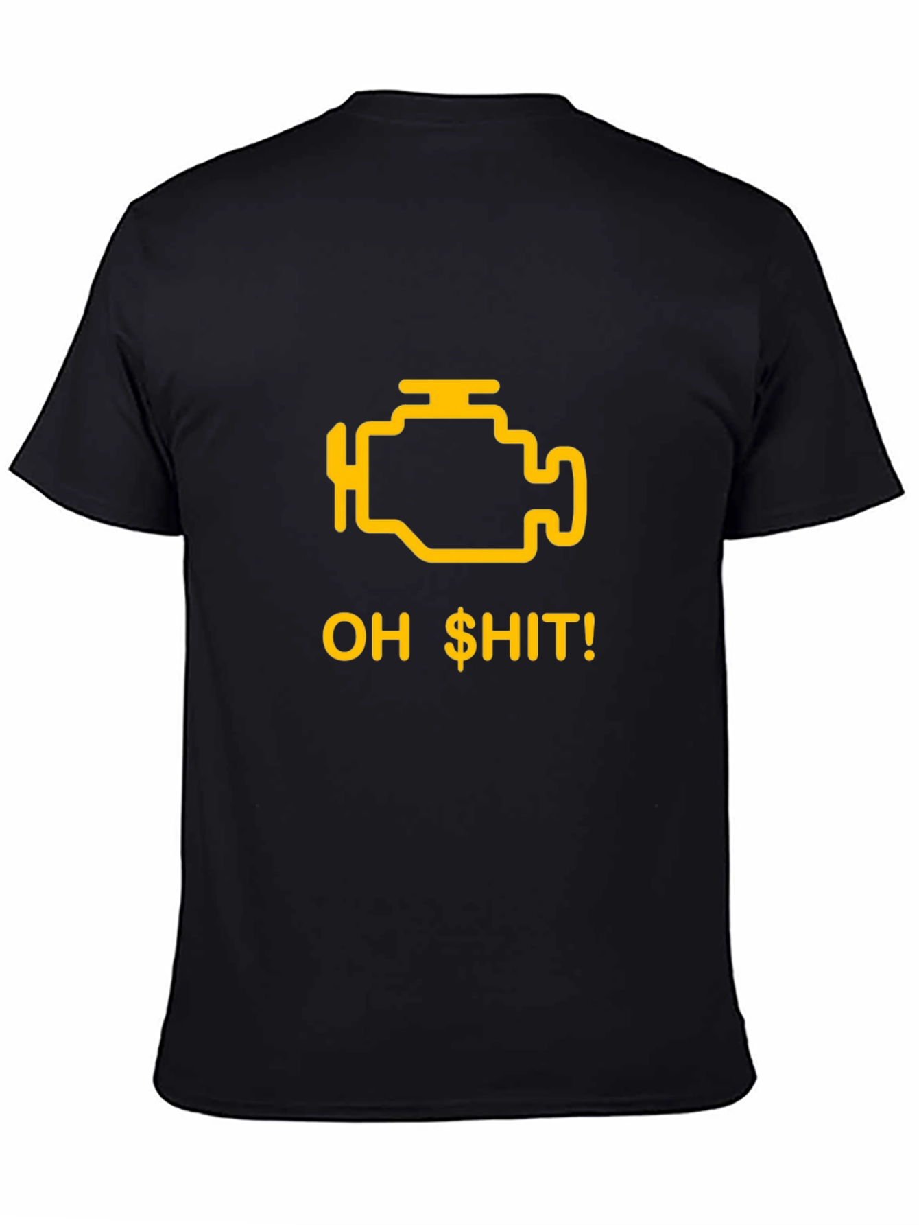 Black Check Engine Funny Graphic T-Shirt view 4