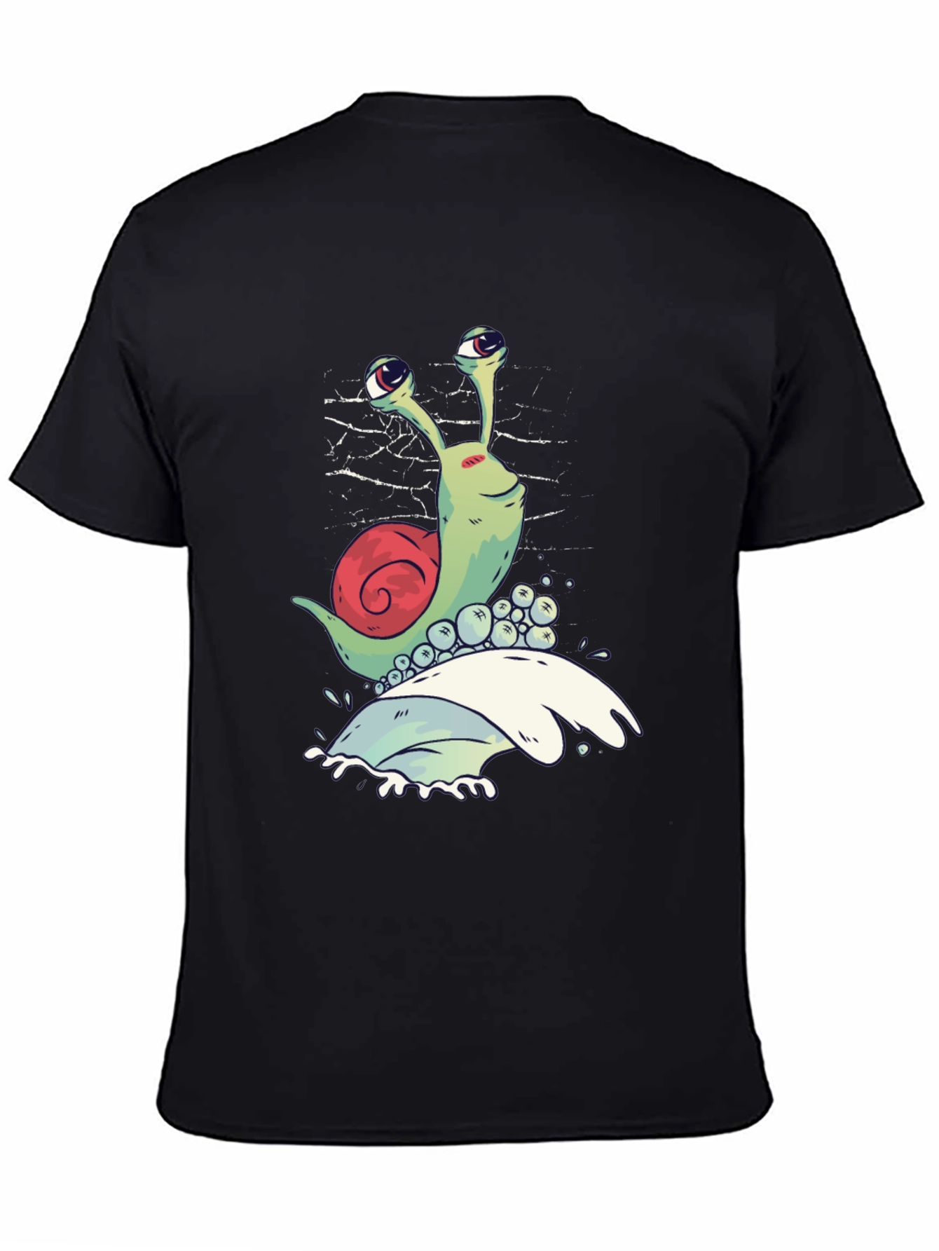 Black Snail Graphic T-Shirt - Black Crew Neck Tee view 4