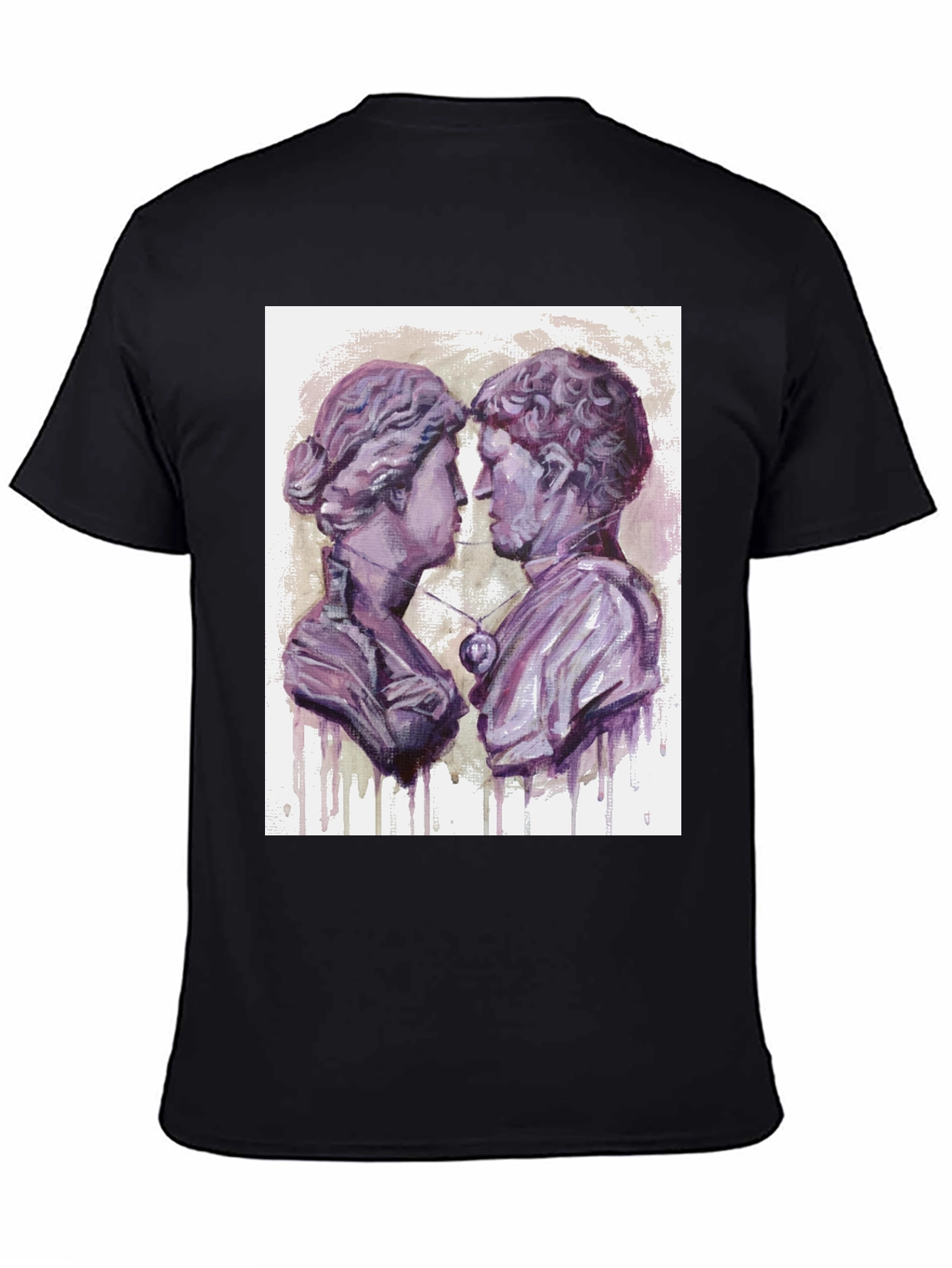 Black Ancient Lovers T-Shirt - Unique Artistic Design view 4
