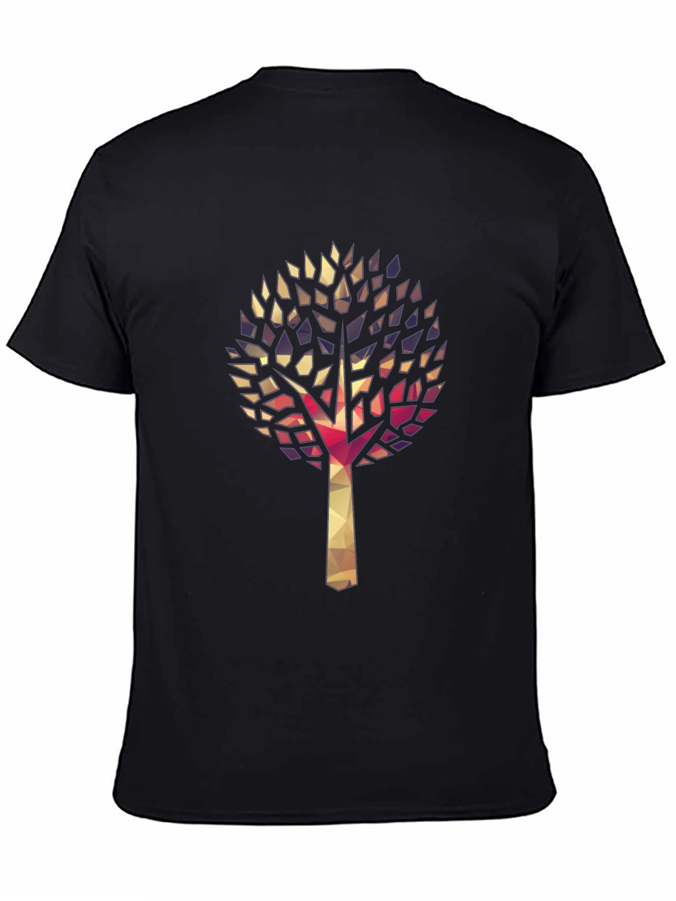 Black Geometric Tree Graphic Tee - Stylish & Unique view 4