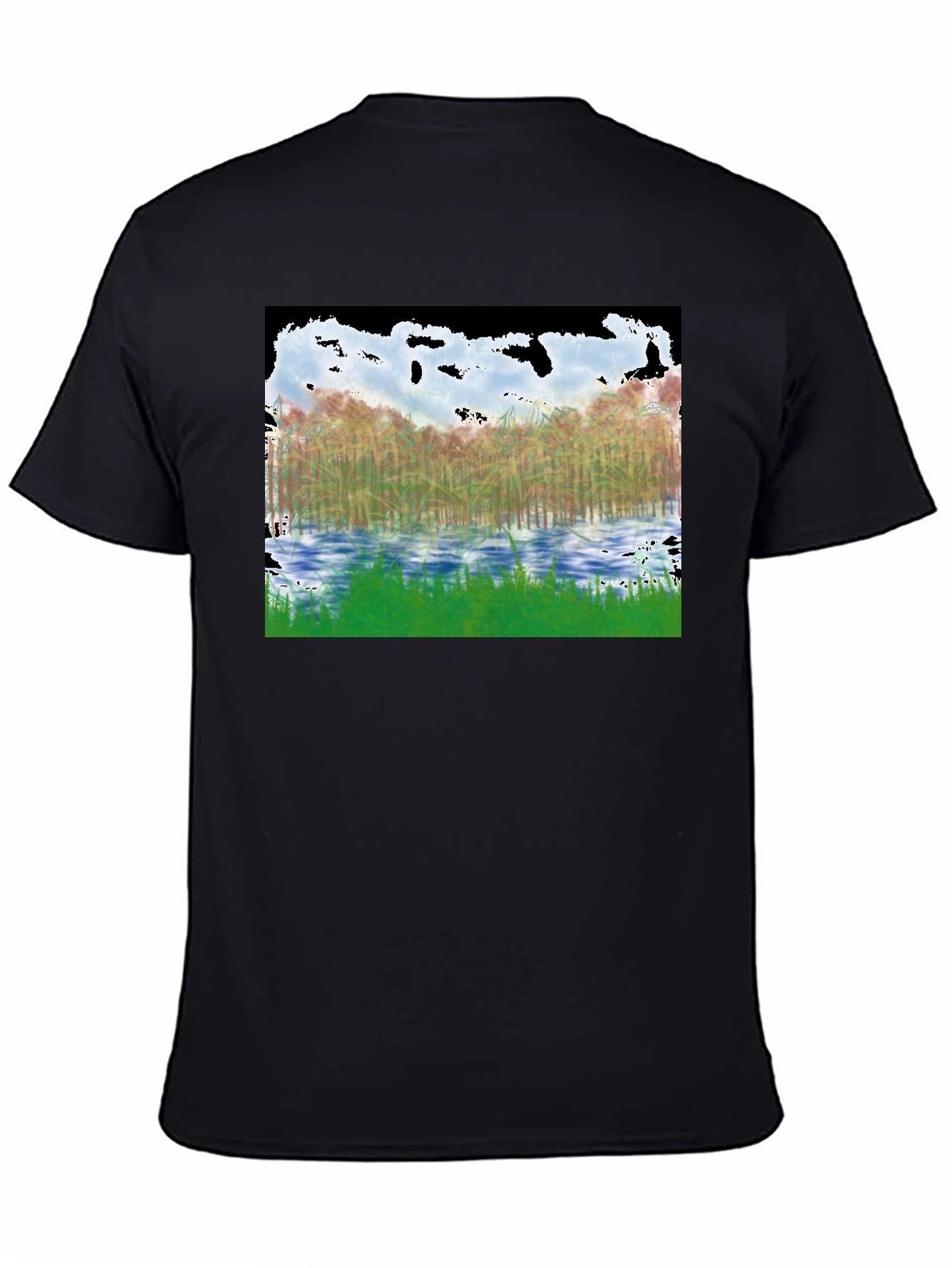 Black Nature Inspired Black T-Shirt view 4