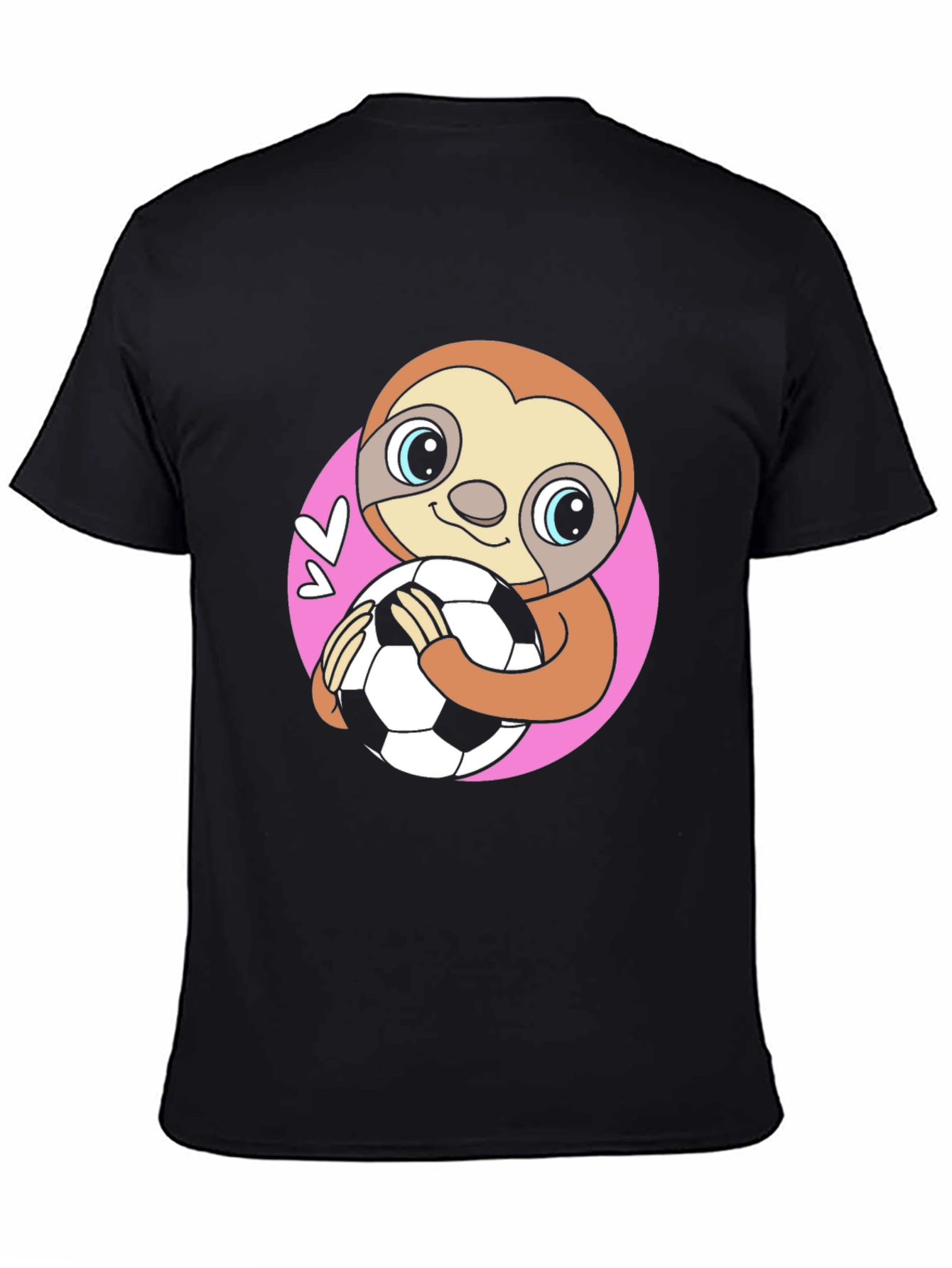 Black Sloth Soccer Fan T-Shirt - Cute Animal Tee view 4