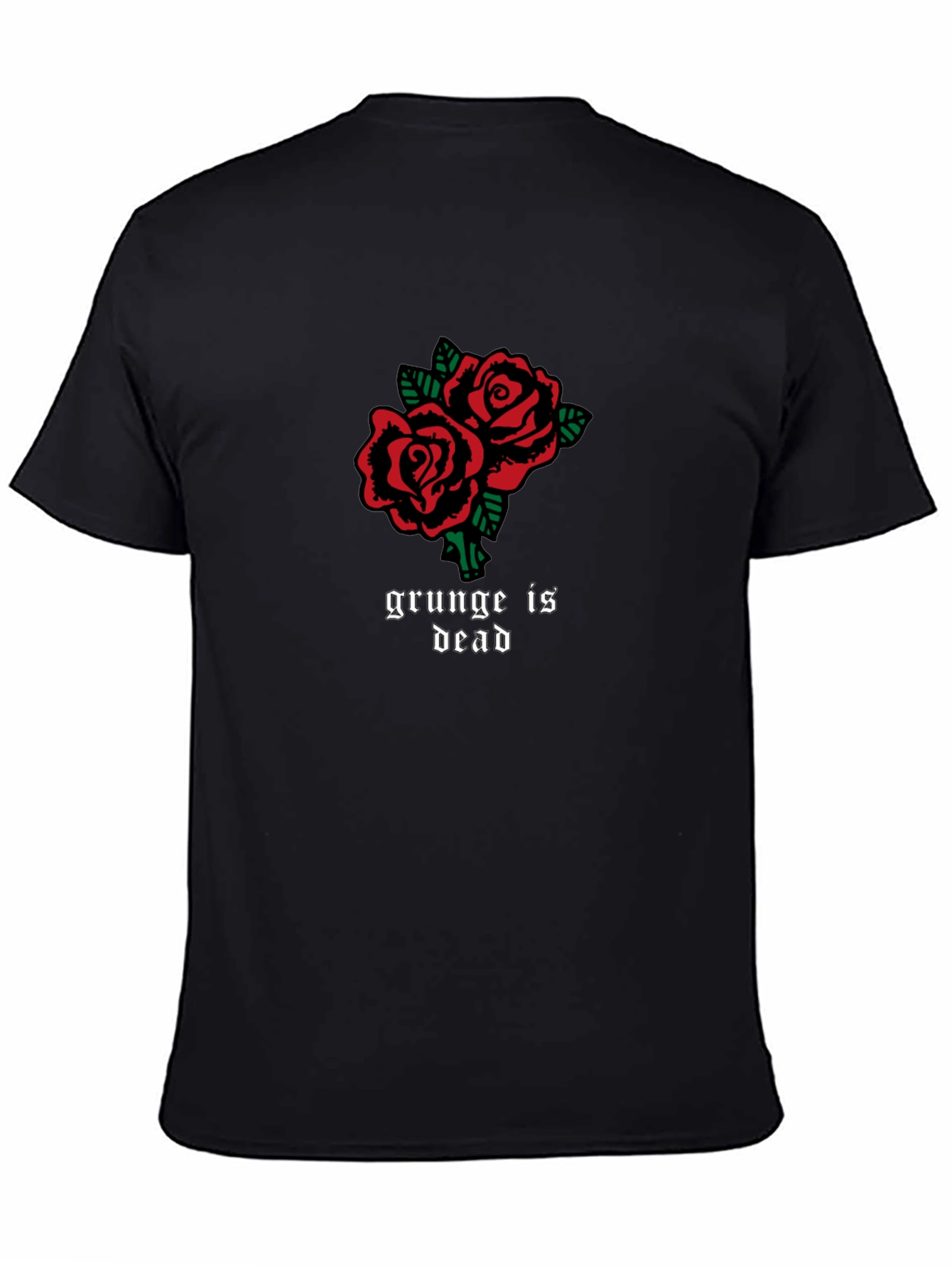 Black Grunge Is Dead Rose T-Shirt view 4