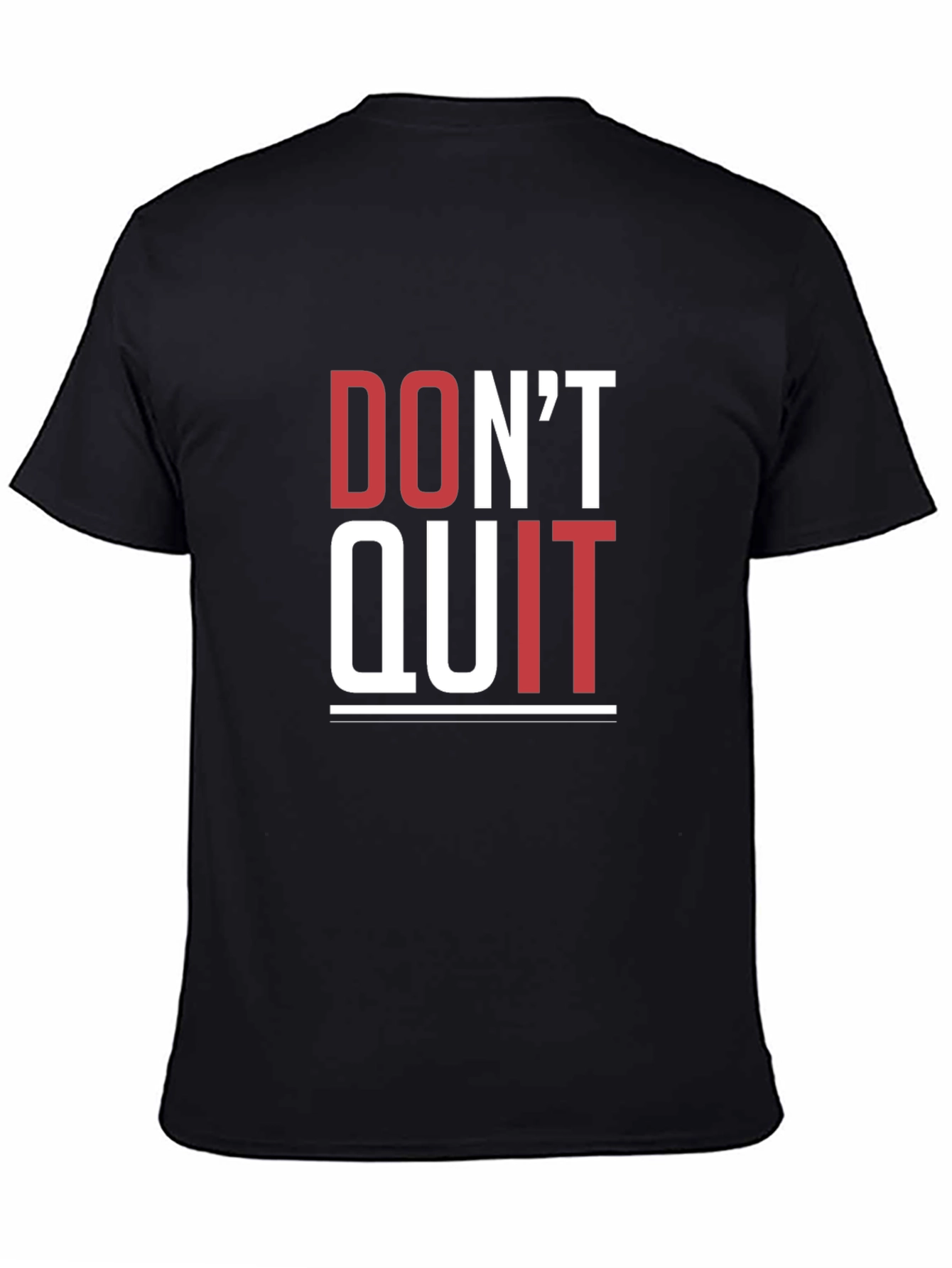 Black Motivational Graphic Tee - Don't Quit T-Shirt view 4