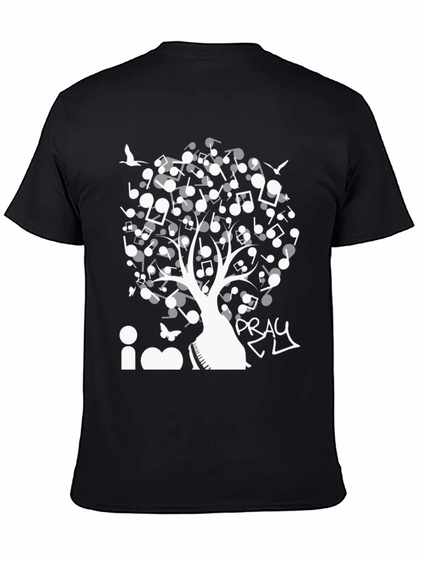 Black Music Tree Graphic Tee view 4